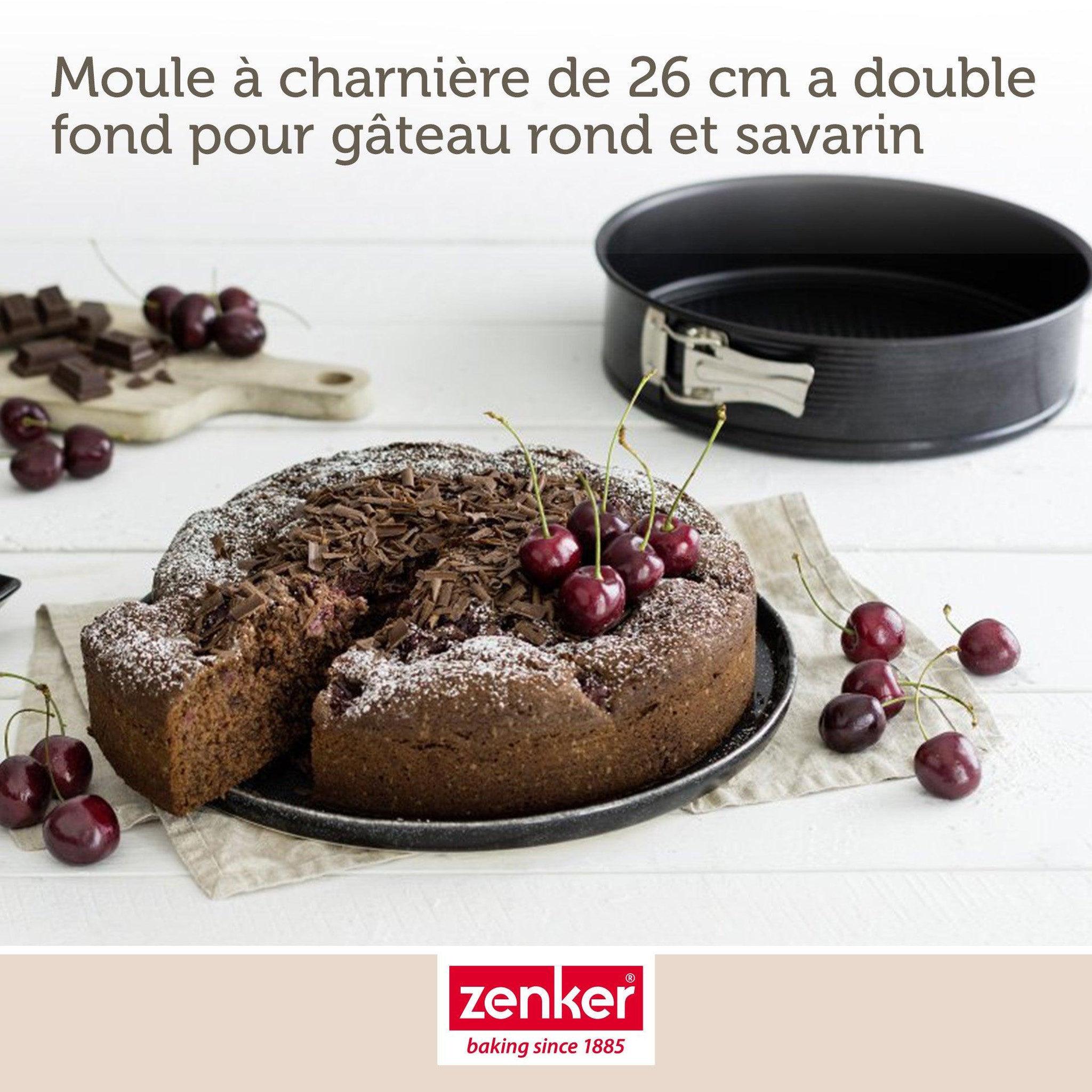 Voir la diapositive 4 : ZENKER Lot de 2 moules à gâteaux 26/26 cm en acier black metallic black mettallic zenker  black mettallic