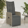 Voir la diapositive 1 : VIDAXL Chaise inclinable de jardin avec coussins gris resine tressee