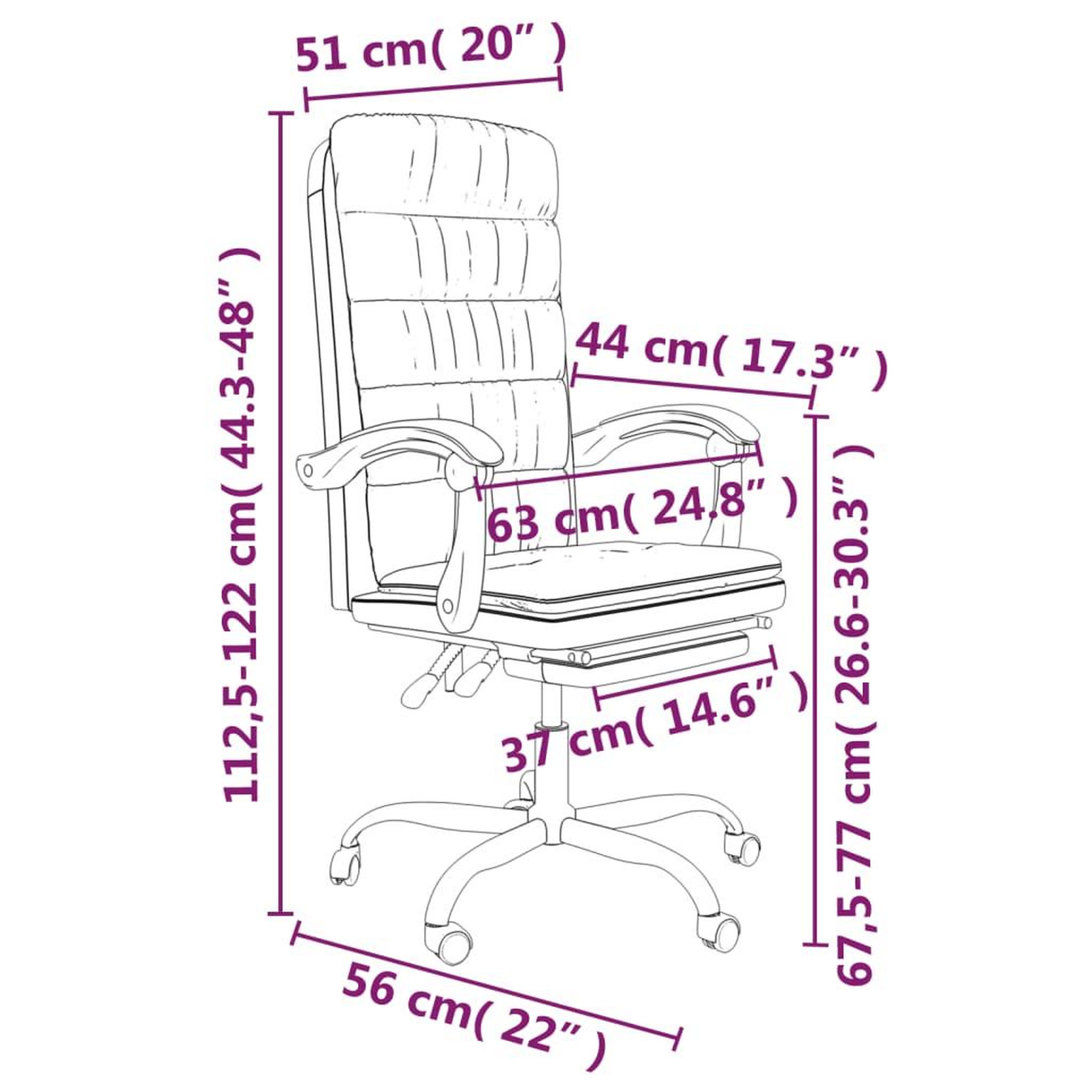 Voir la diapositive 6 : VIDAXL Fauteuil inclinable de bureau Noir Similicuir
