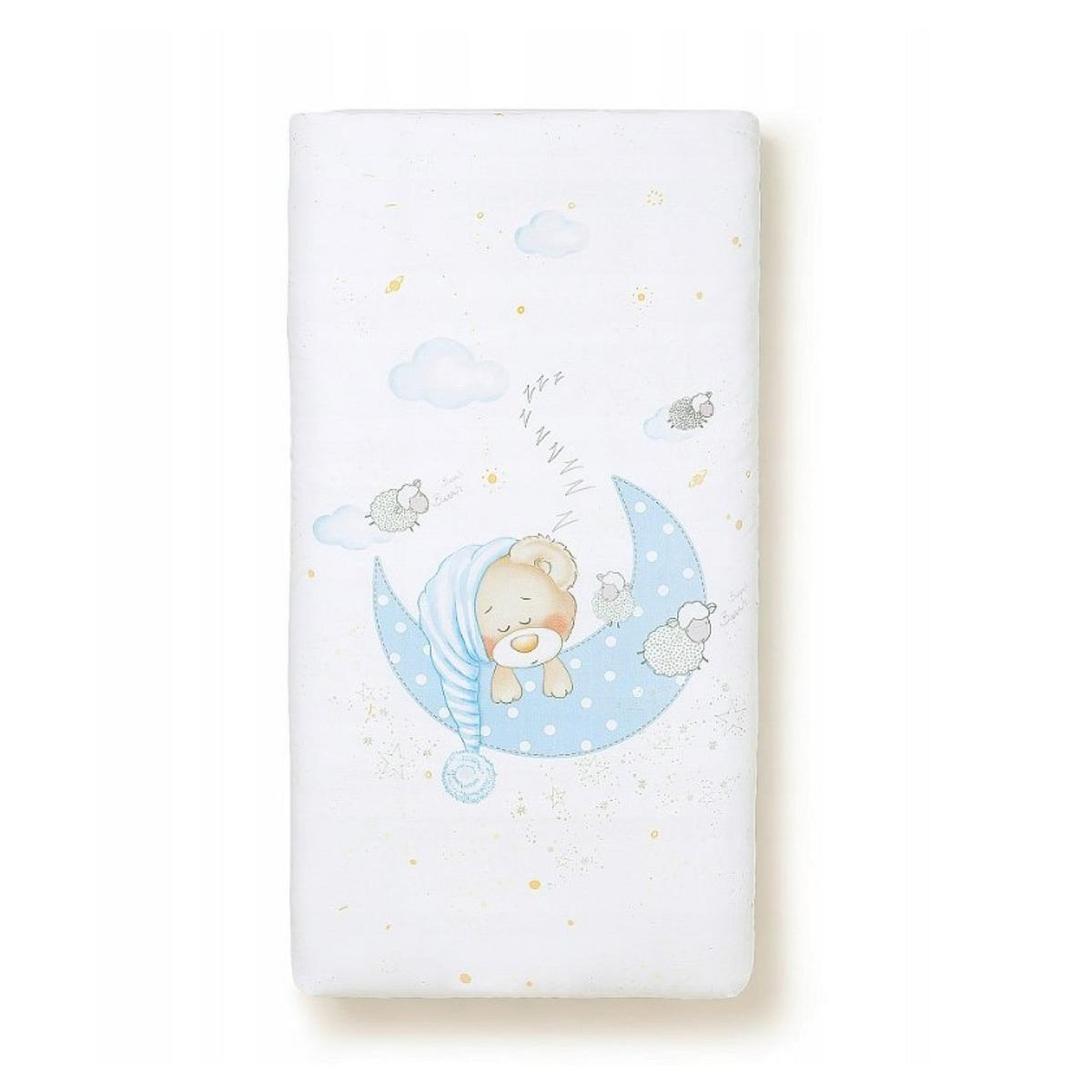INTERBABY Parure Lit Bébé Amovible Bear Sleeping - Bleu
