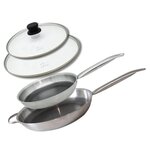 ELO Lot de 2 poêles de 24 et 32 cm avec couvercles Elo Relief Solution sans PFAS