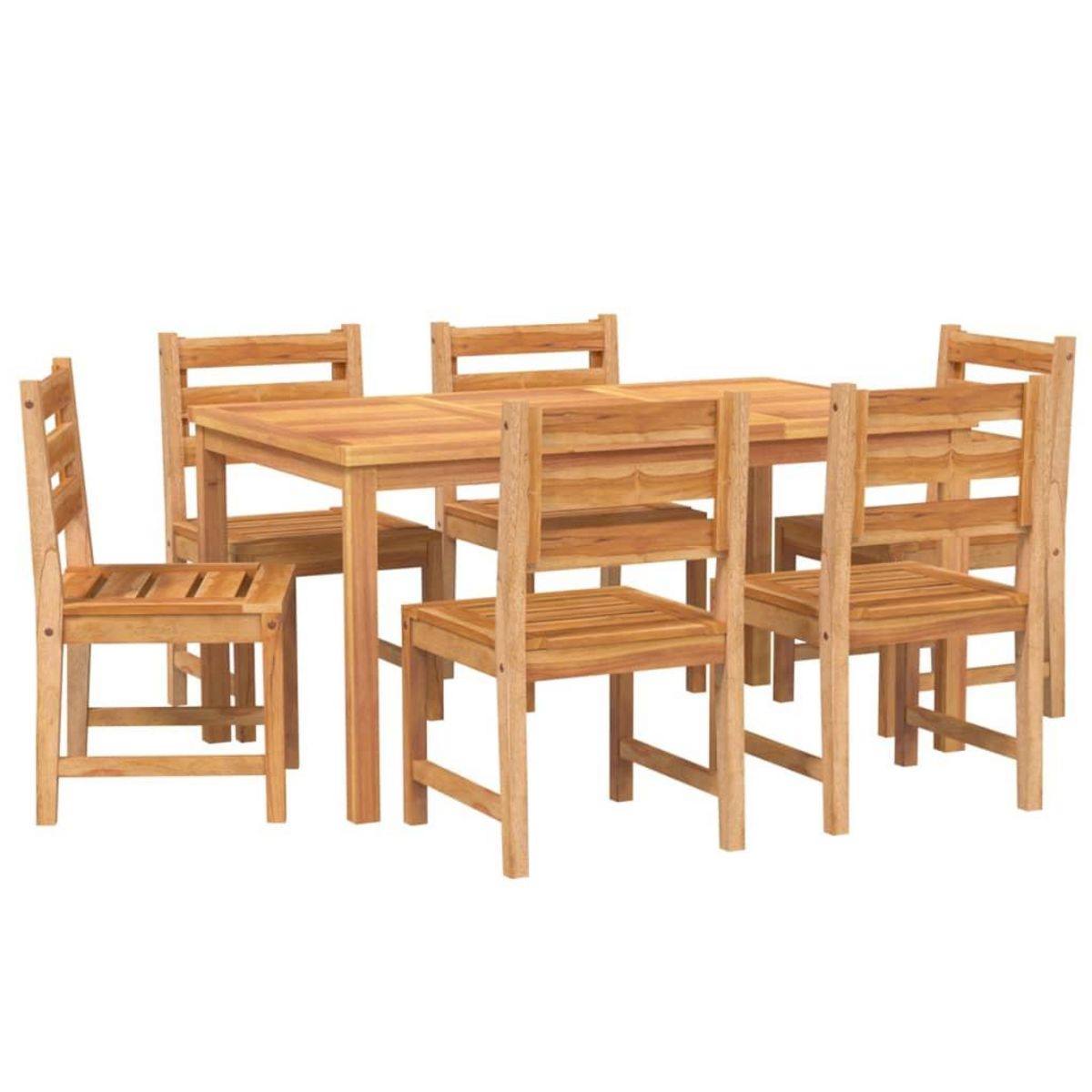 VIDAXL Ensemble a manger de jardin 7 pcs Bois de teck solide