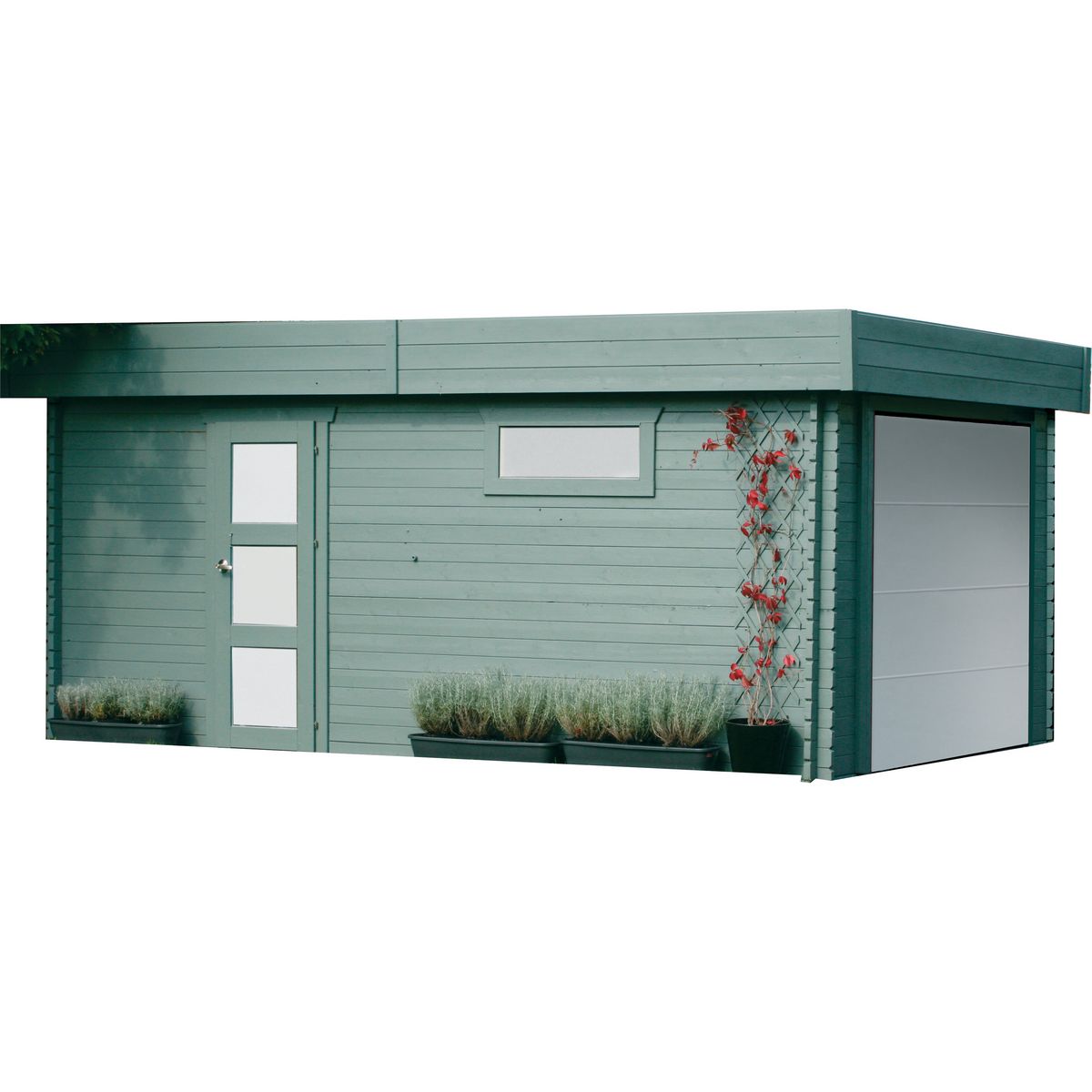 SOLID SUPERIA Garage bois Telfer 17,07 m² avec porte sectionnelle