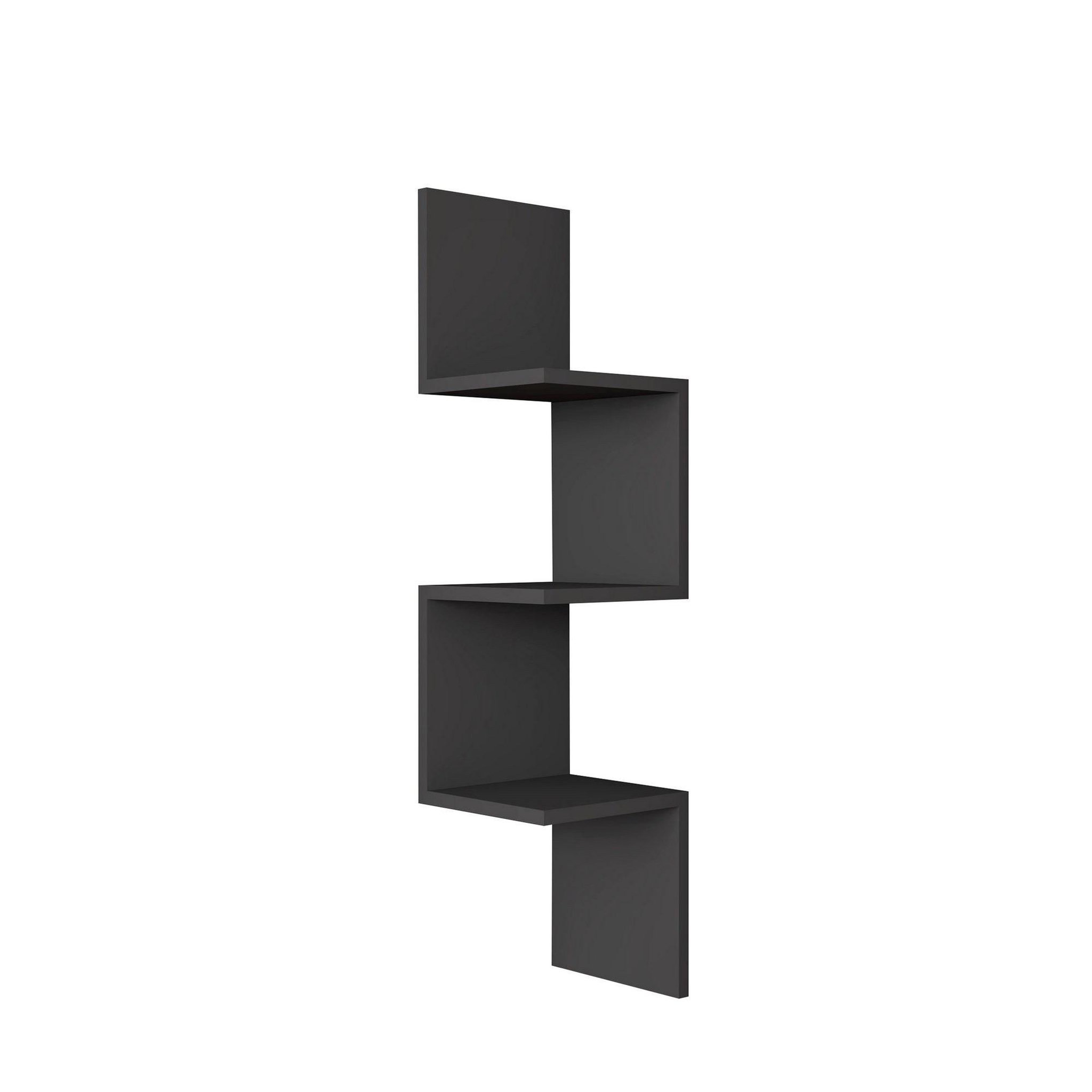 Habitat et Jardin Étagère murale en bois  zikzak  105,4 x 25 x 25 cm - anthracite