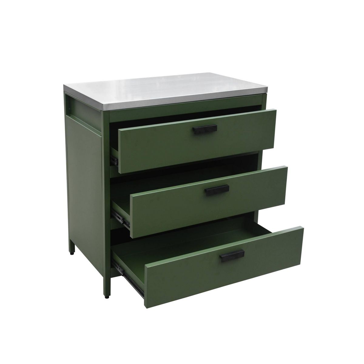 SWEEEK Cuisine d'extérieure en acier avec 3 tiroirs L80cm