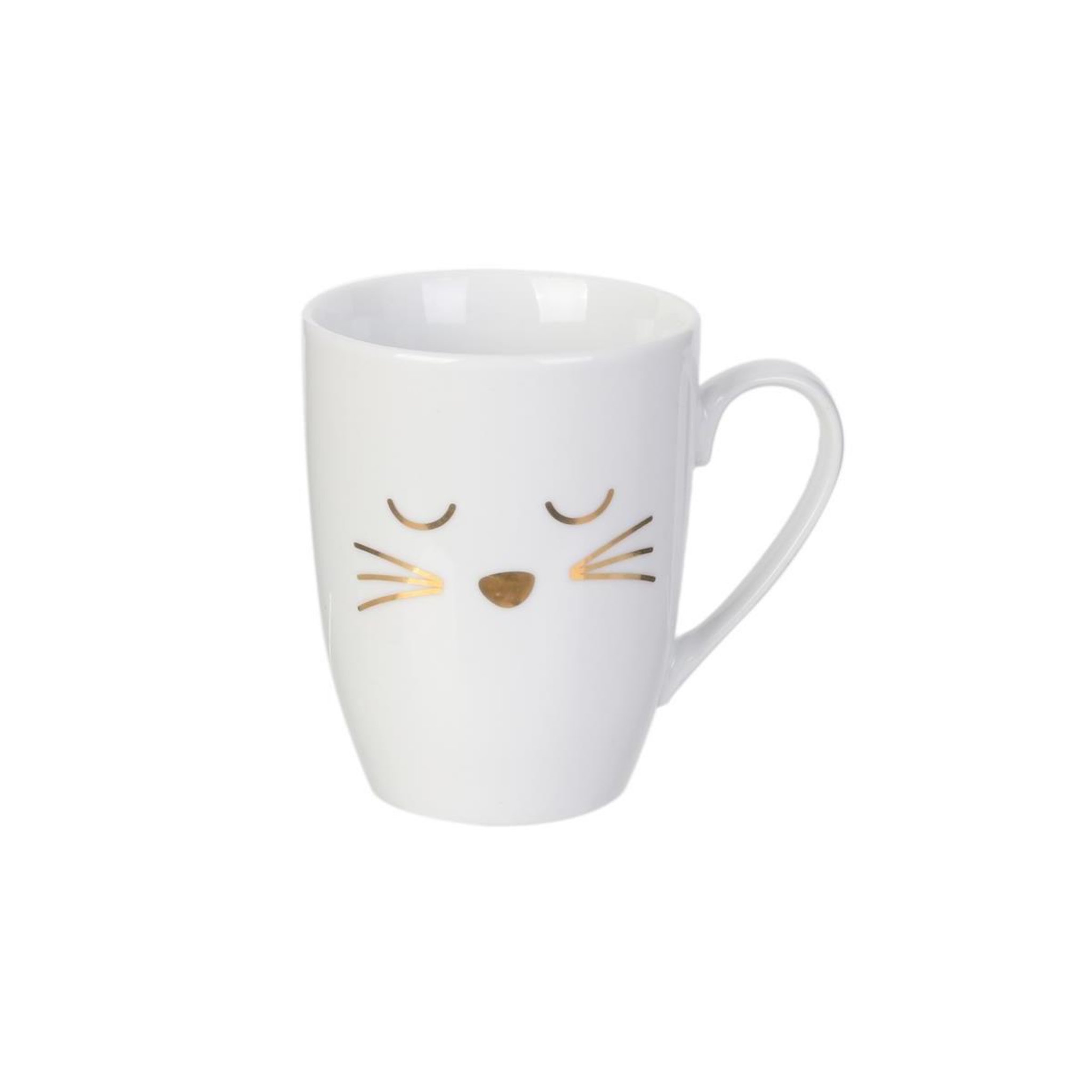 Voir la diapositive 2 : The concept Factory Mug déco avec cuillère  chat  11cm blanc