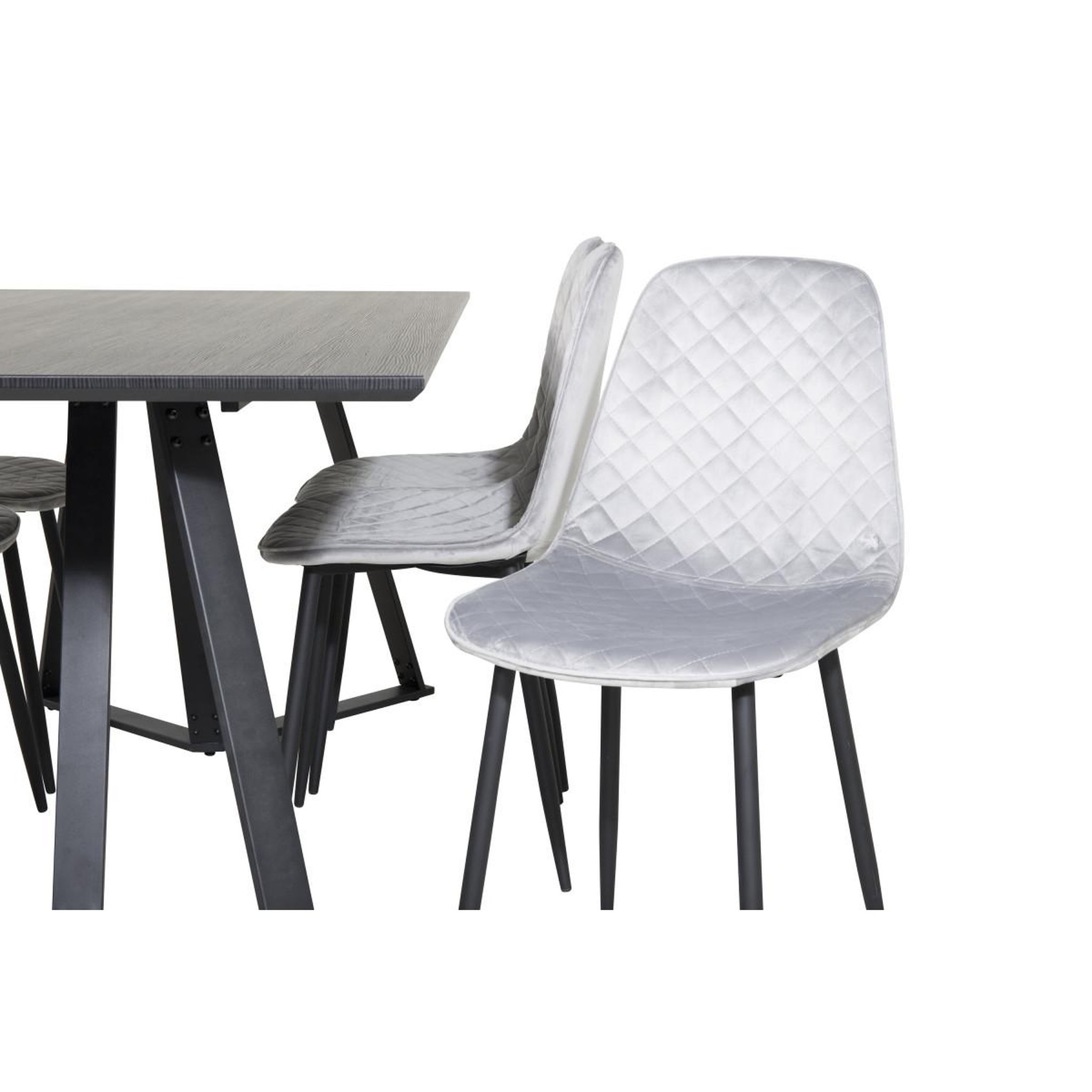 Voir la diapositive 3 : Paris Prix Ensemble table à manger & 6 chaises design  marina & polar  180cm noir & gris