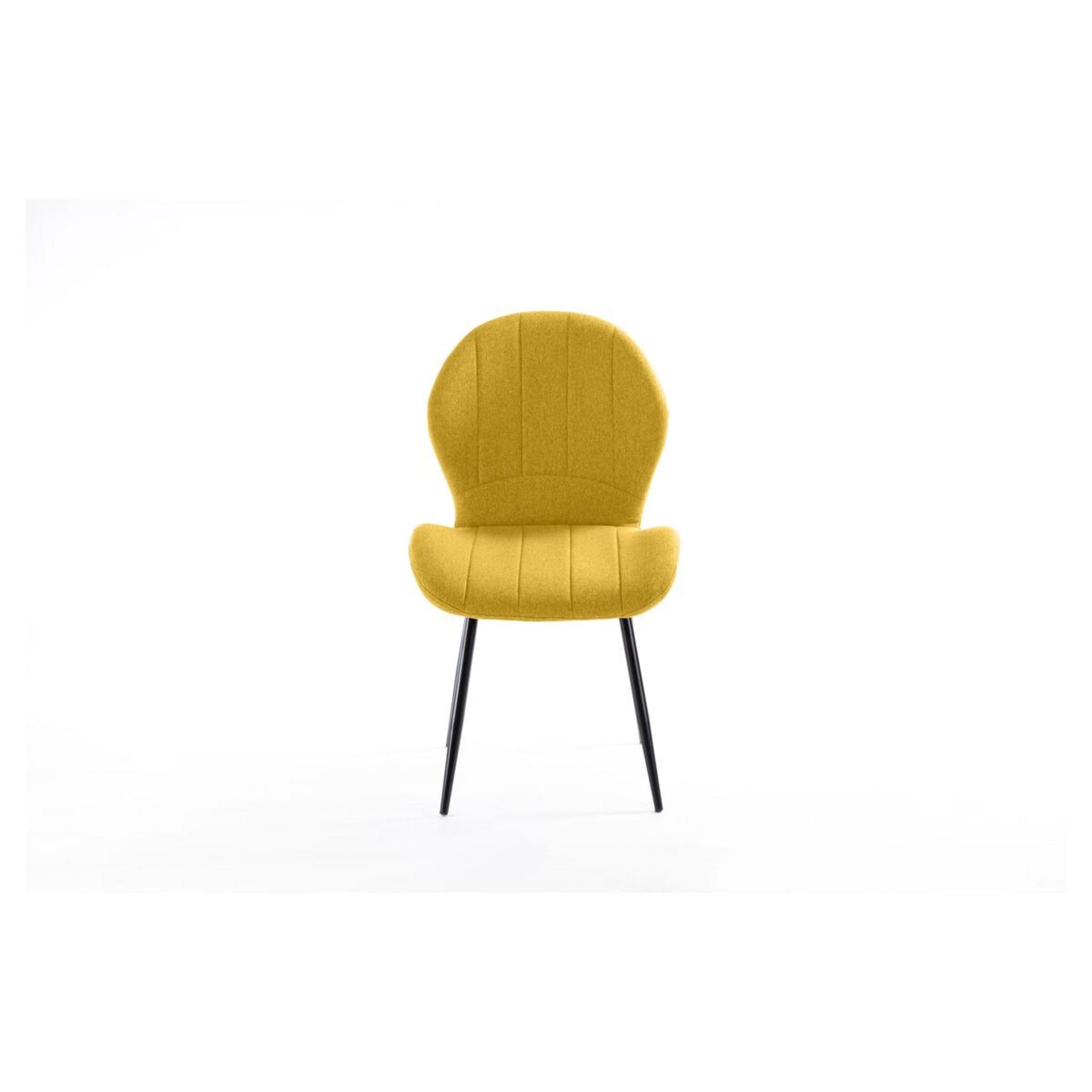 Lot de 2 chaises arrondies pieds métal noir LINE