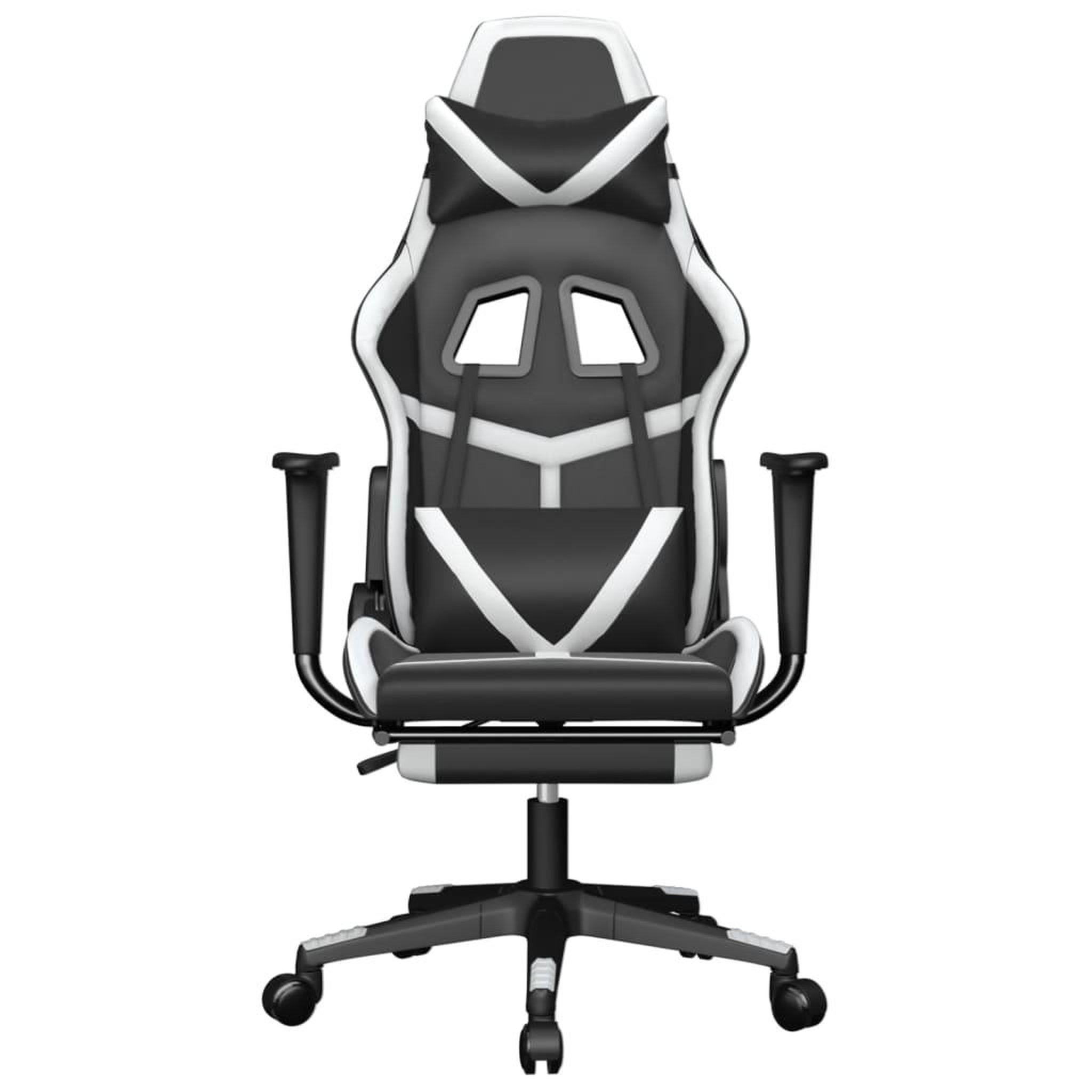 Voir la diapositive 4 : VIDAXL Chaise de jeu de massage avec repose-pied Noir&Blanc Similicuir