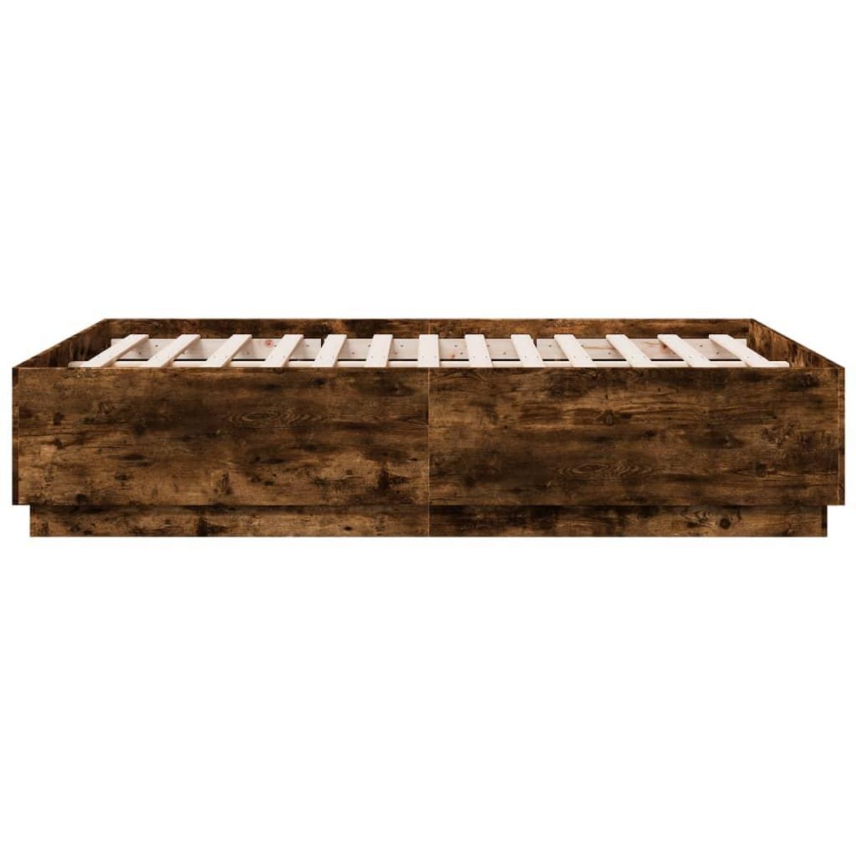 VIDAXL Cadre de lit sans matelas chene fume 135x190 cm