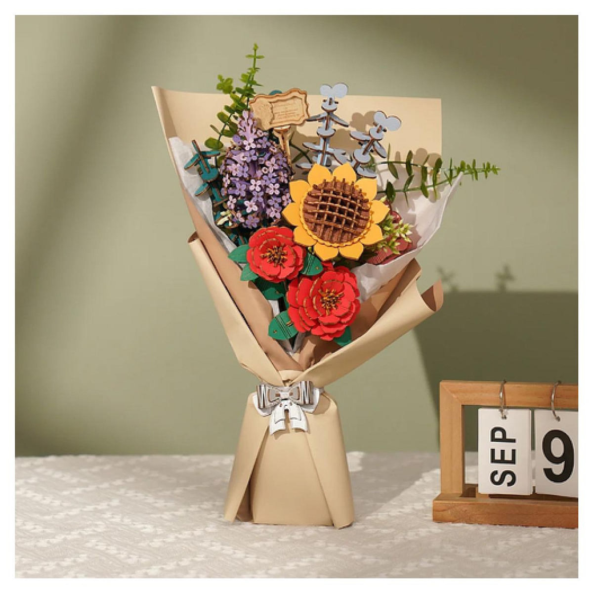 ROBOTIME Wooden Bloom Craft: Bouquet de fleurs