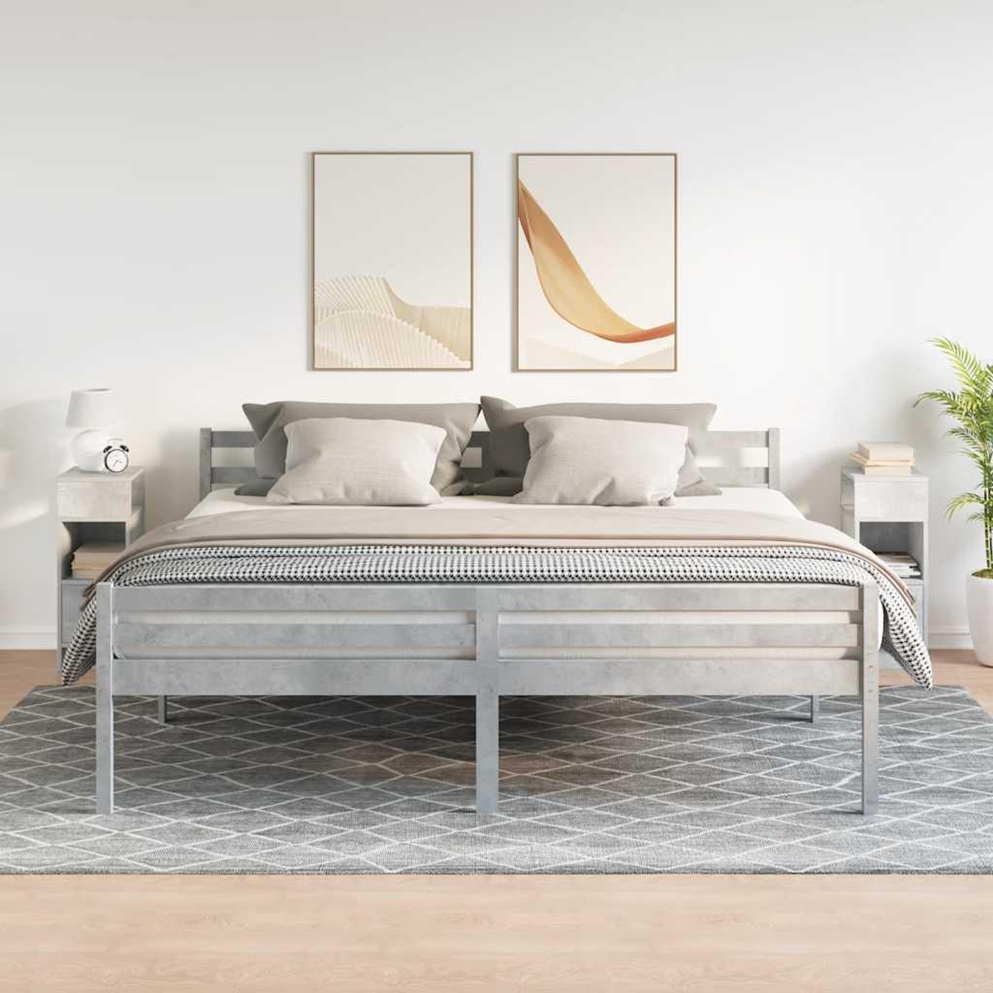 Voir la diapositive 3 : VIDAXL Tables de chevet 2 pcs avec tiroir gris beton 25x31x66 cm