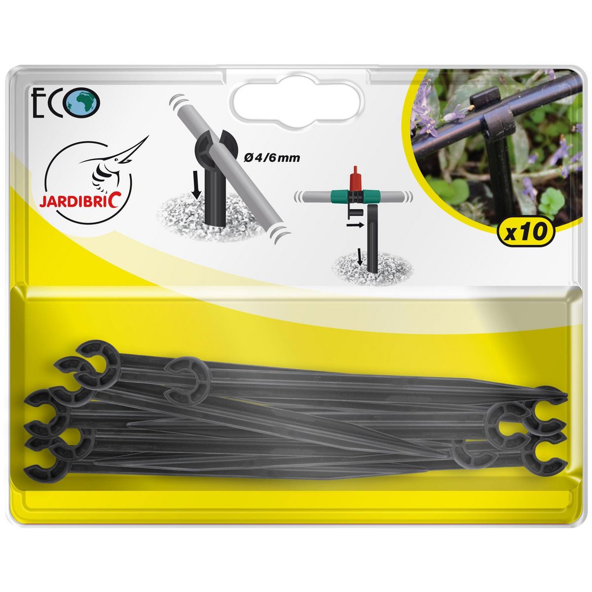 Jardibric Lot de 10 Piquets pour tuyau capillaire en PVC