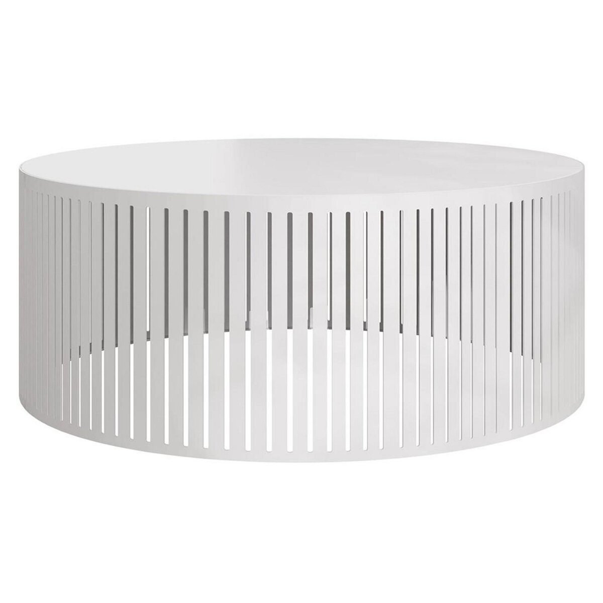 BEST MOBILIER Sally - table basse ronde - blanc - 75 cm