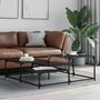 Voir la diapositive 3 : VIDAXL Table basse noir 107x107x40 cm bois d'ingenierie