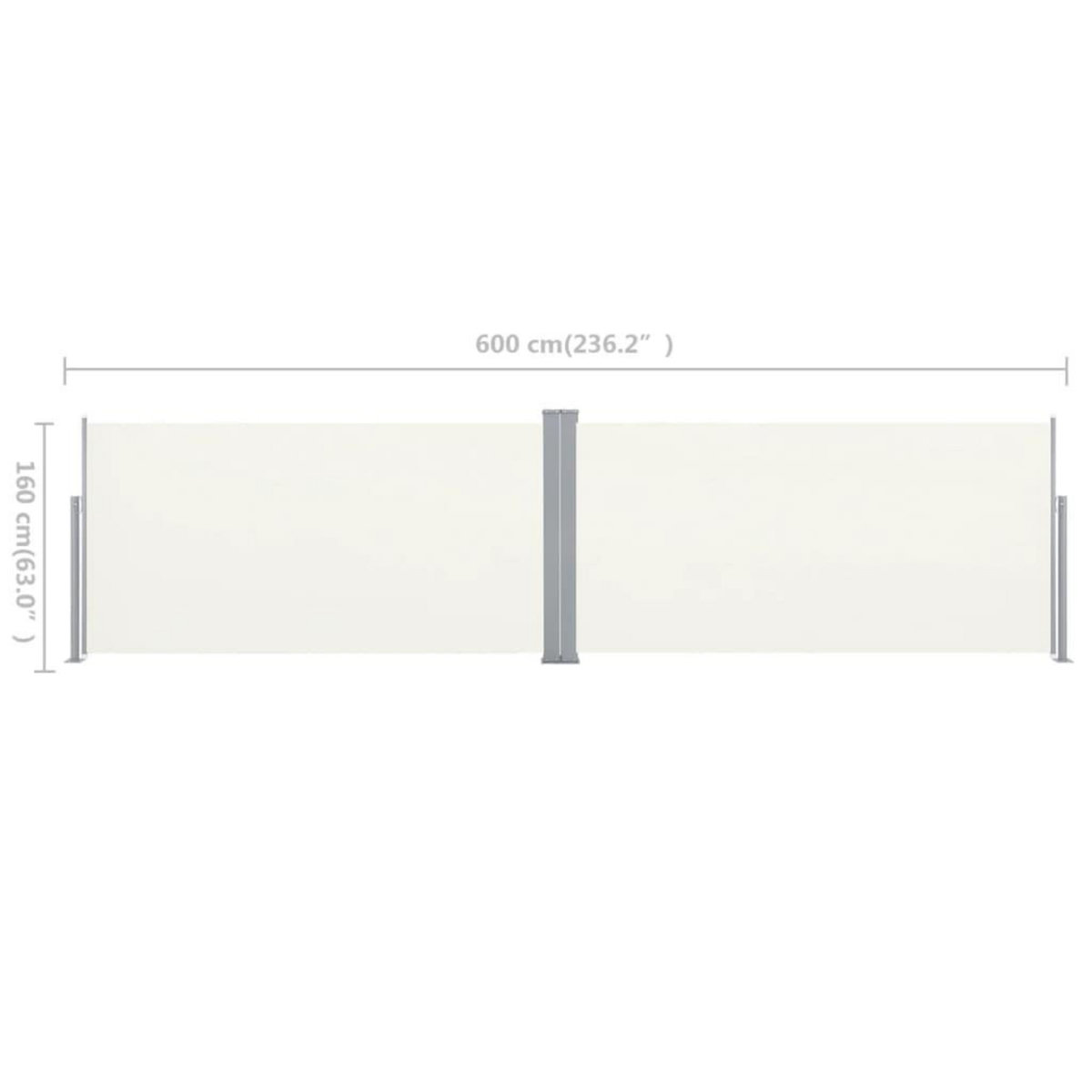 VIDAXL Auvent lateral retractable 160x600 cm Creme