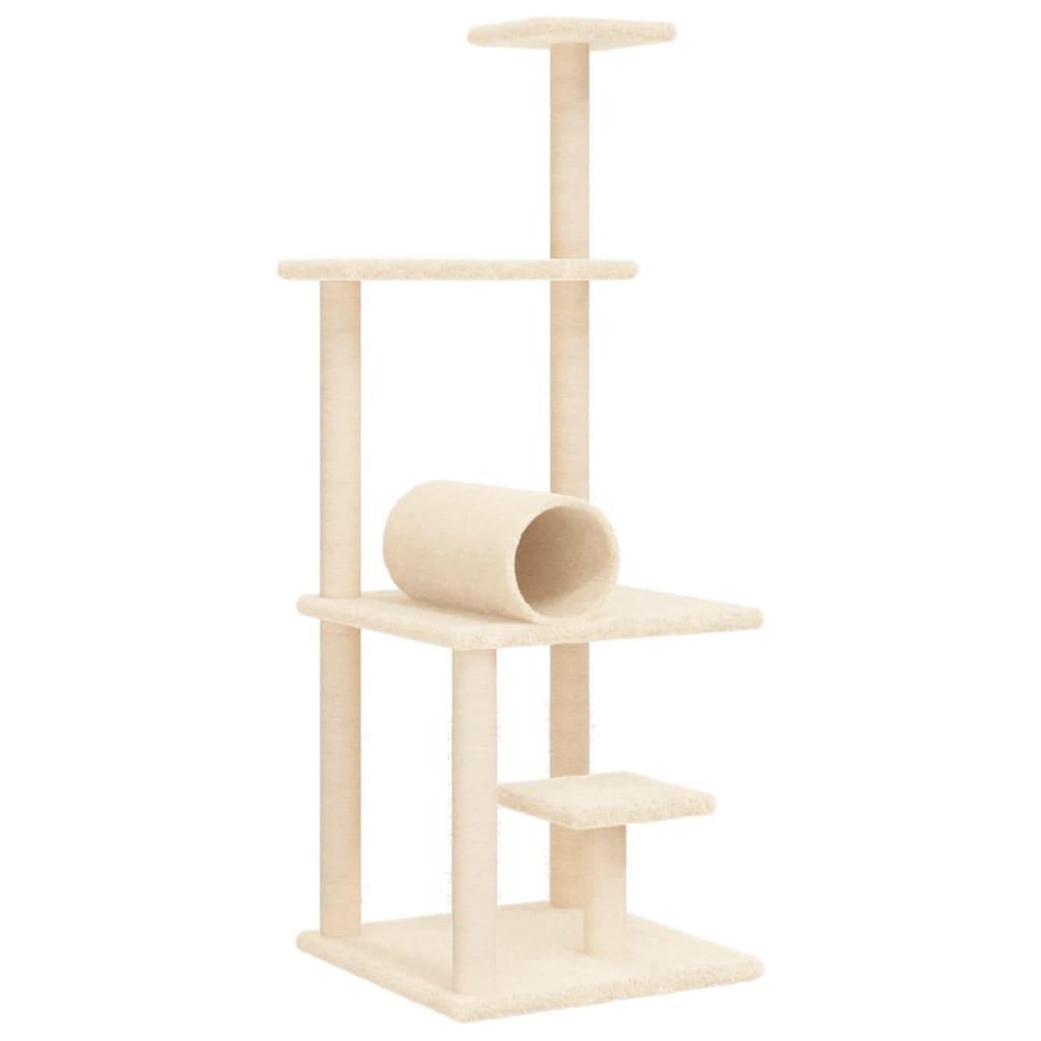 Voir la diapositive 2 : VIDAXL Arbre a chat avec griffoirs en sisal creme 136 cm