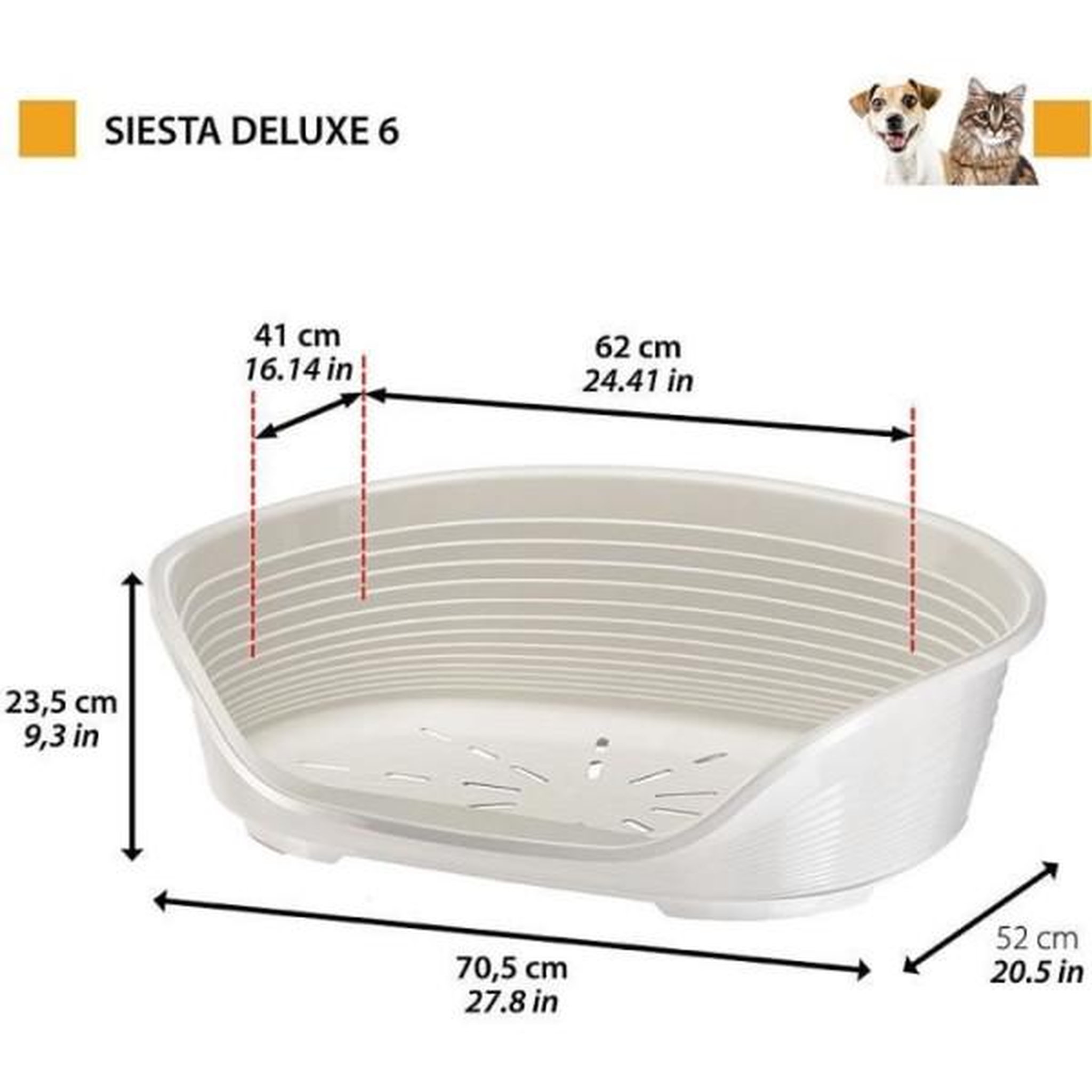 Voir la diapositive 2 : Ferplast Panier-corbeille siesta deluxe taille 6 - 70,5*52*23 cm - gris clair -ferplast
