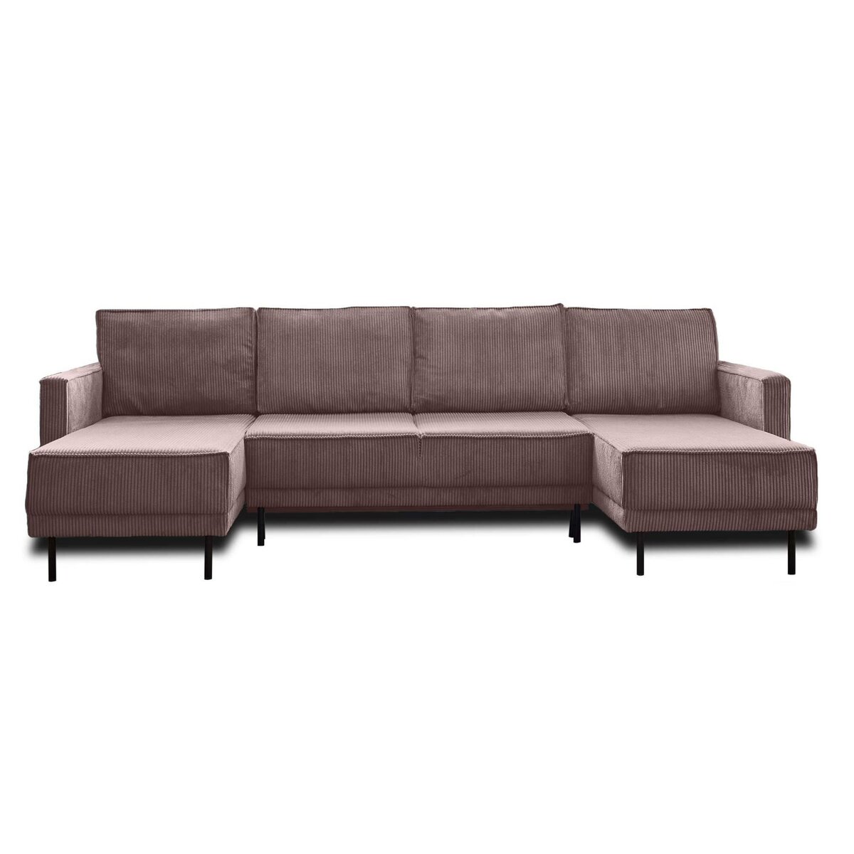 LISA DESIGN Charlie - canapé panoramique en u - 7 places - convertible avec coffre - en velours côtelé