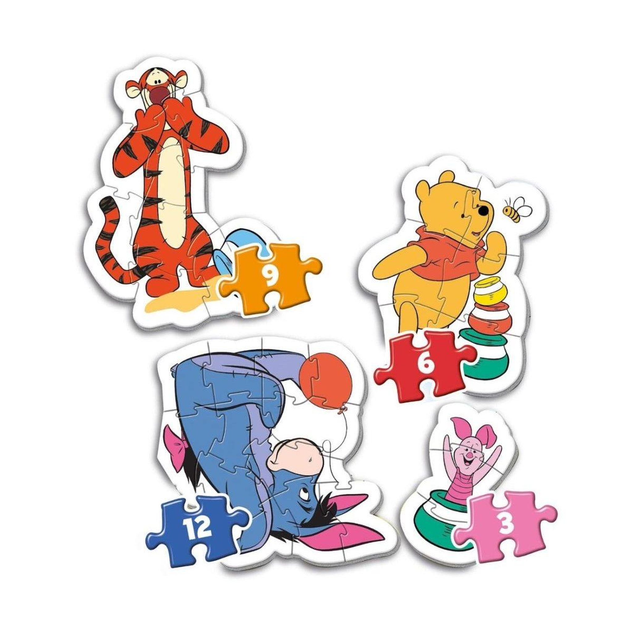Voir la diapositive 2 : CLEMENTONI Puzzles  20820 mes premiers puzzles winnie l'ourson - 4 puzzles évolutifs