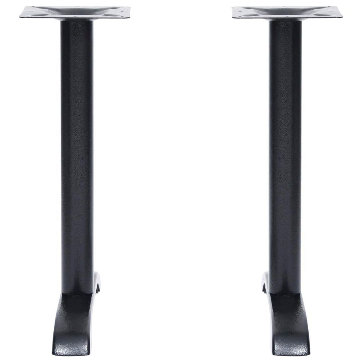 VIDAXL Pieds de table de bistro 2 pcs noir 61x8x72 cm fonte