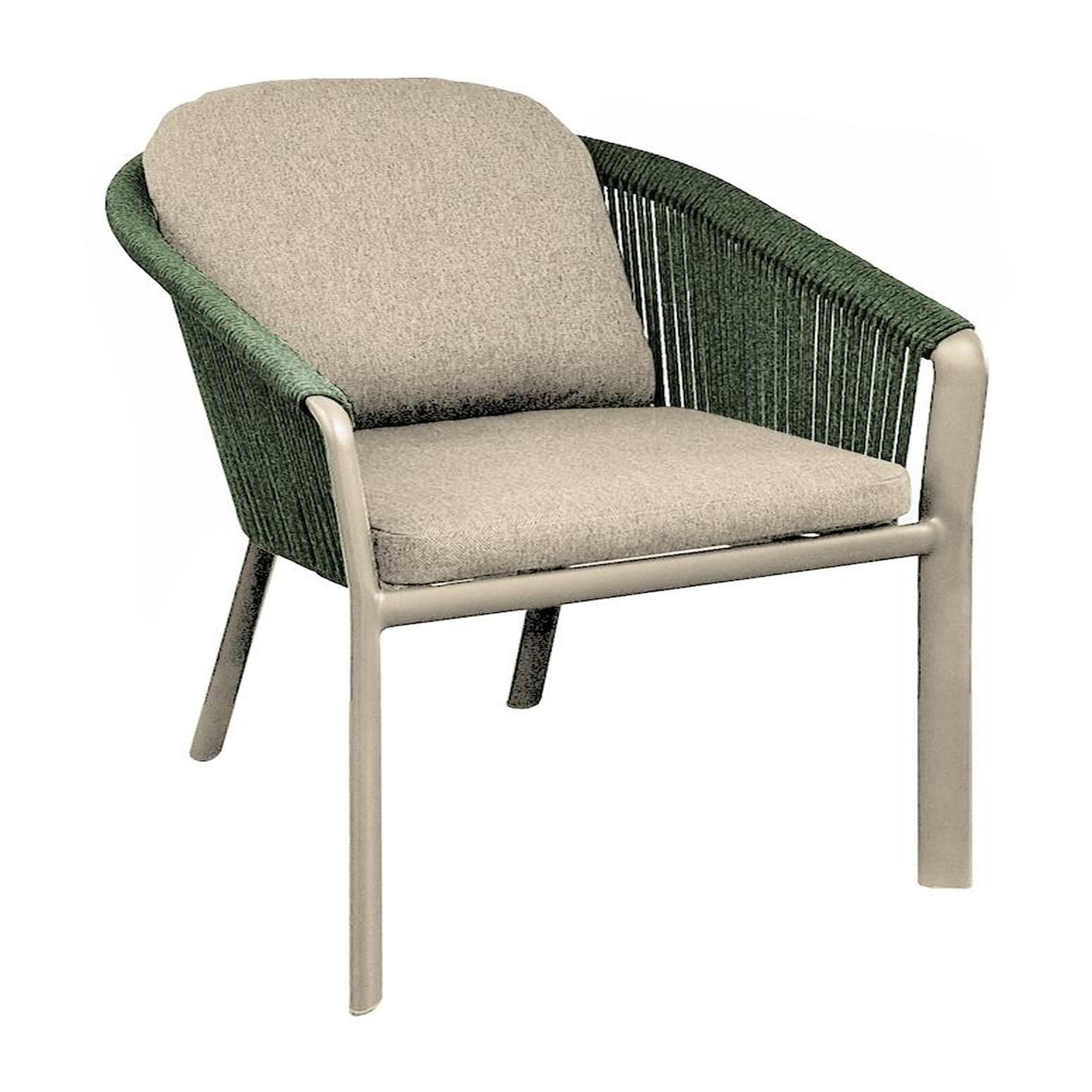 Proloisirs Fauteuil repas - BELLADONE - Crème vert - Aluminium époxy et rope