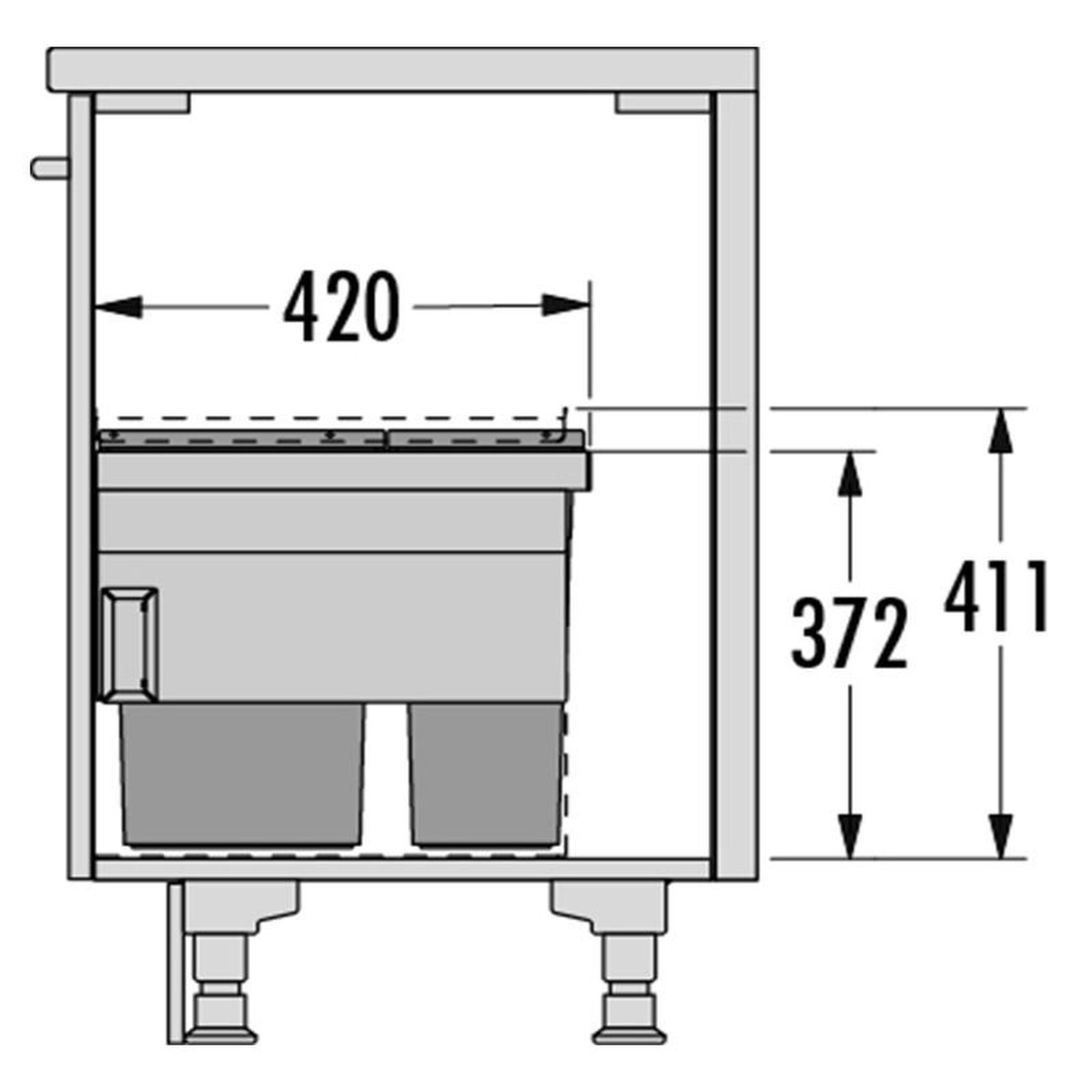 Voir la diapositive 4 : HAILO Poubelle encastrable 46l 2 bacs (28+18) as cargo aqua 750