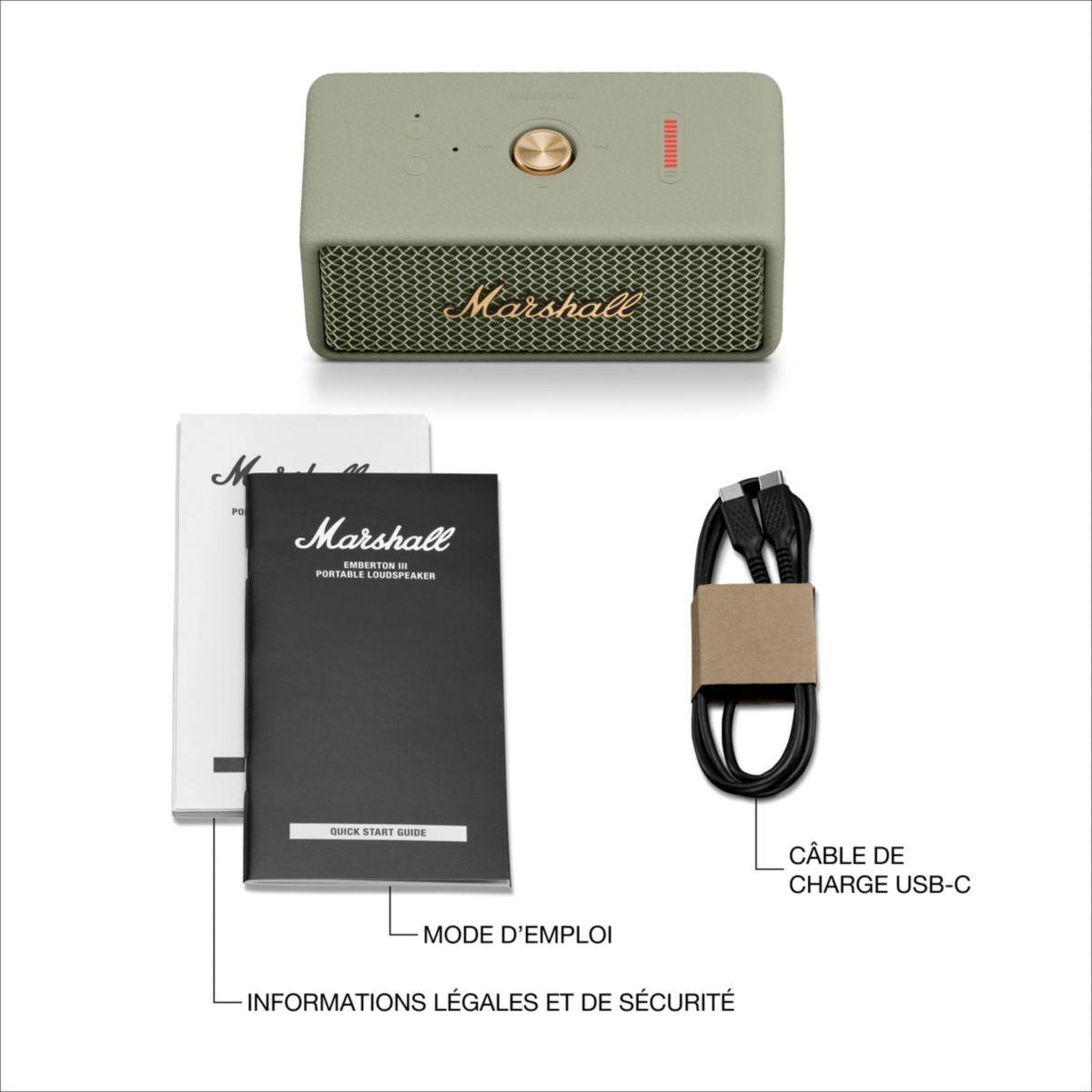 Voir la diapositive 5 : MARSHALL Enceinte portable emberton iii sage