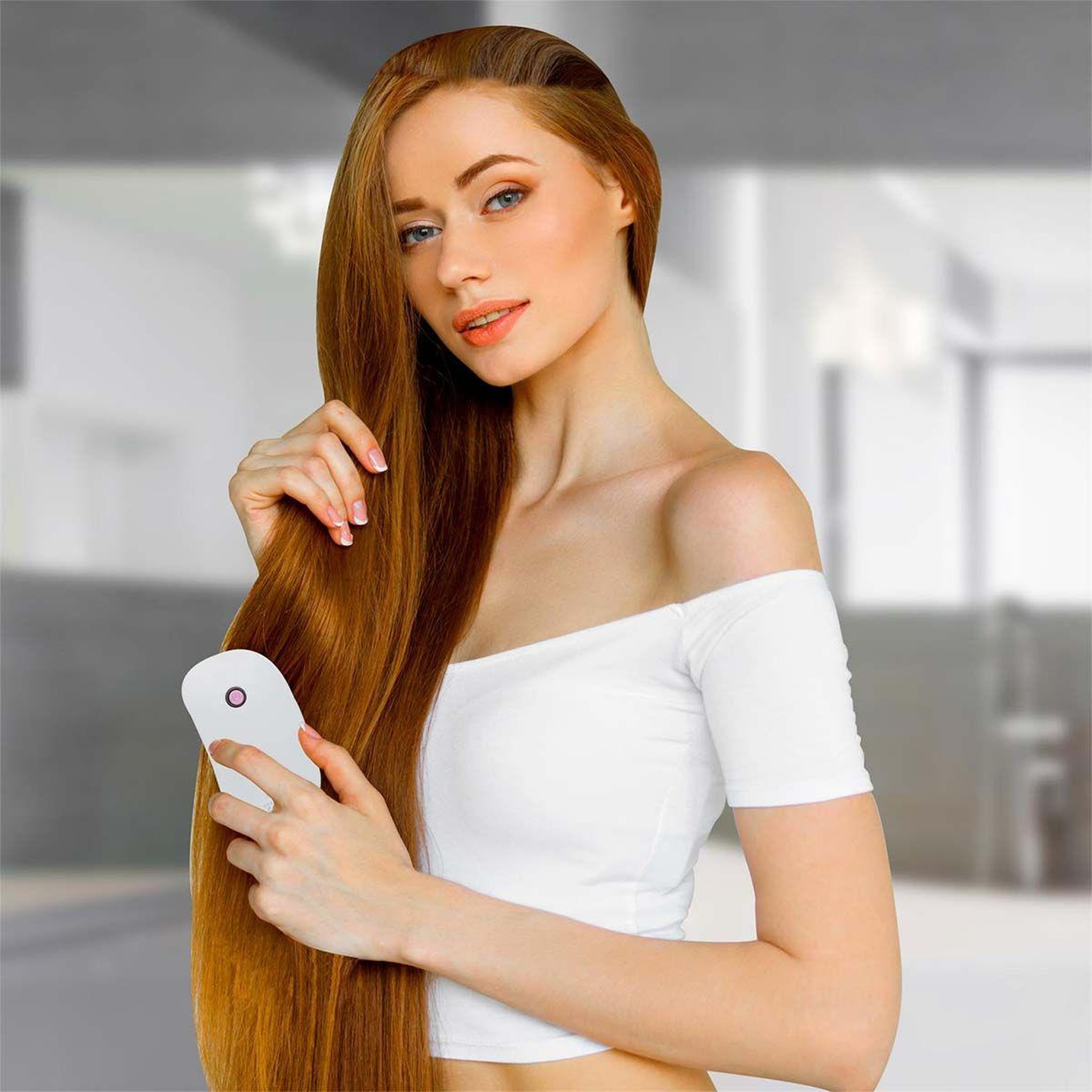 Voir la diapositive 4 : Cosmetic Club Brosse à cheveux ionique  vibrante  11cm blanc