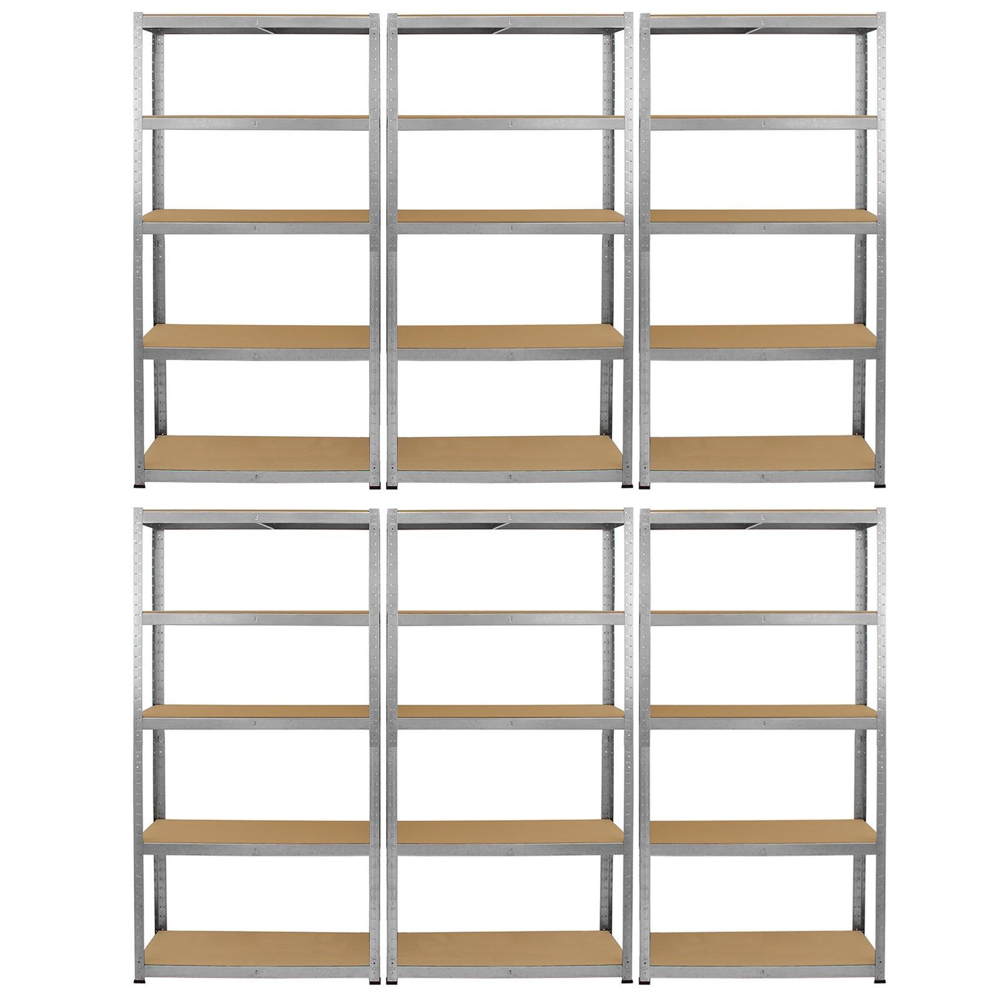 MONSTER RACKING Lot de 6 rayonnages galwix en acier galvanisÉ 90 cm x 30 cm x 180 cm