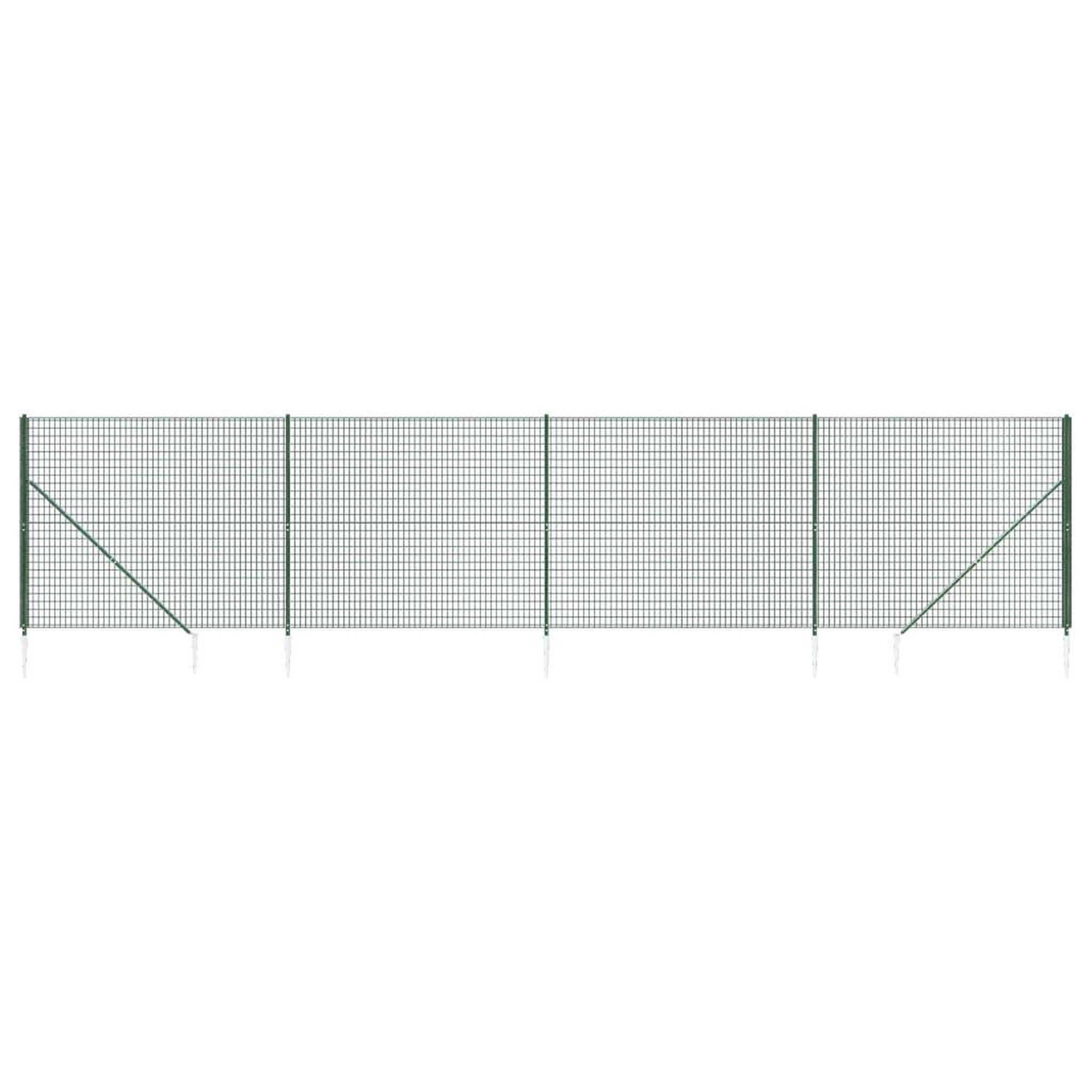 Voir la diapositive 2 : VIDAXL Cloture en treillis metallique et piquet d'ancrage vert 2,2x10m