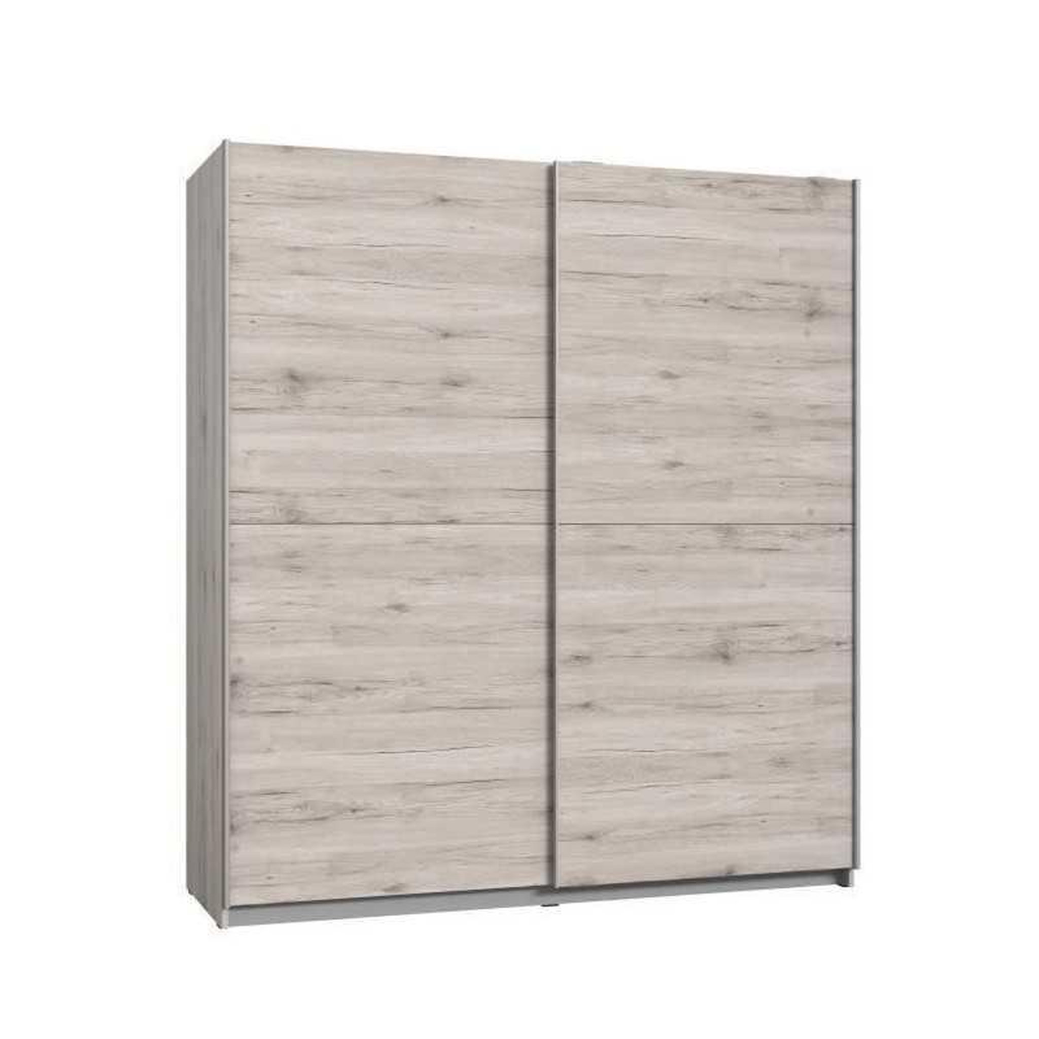 Voir la diapositive 5 : FINLANDEK Finlandek ulos armoire de chambre beige effet chêne clair, 2 portes coulissantes, 5 étagères, 2 tringles, 170,3 x 61,2 x 190,5 cm