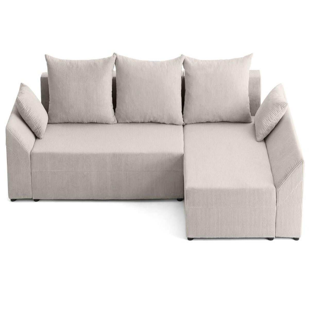 BEST MOBILIER Mike - canapé d'angle réversible - 4 places - convertible avec coffre - en velours côtelé