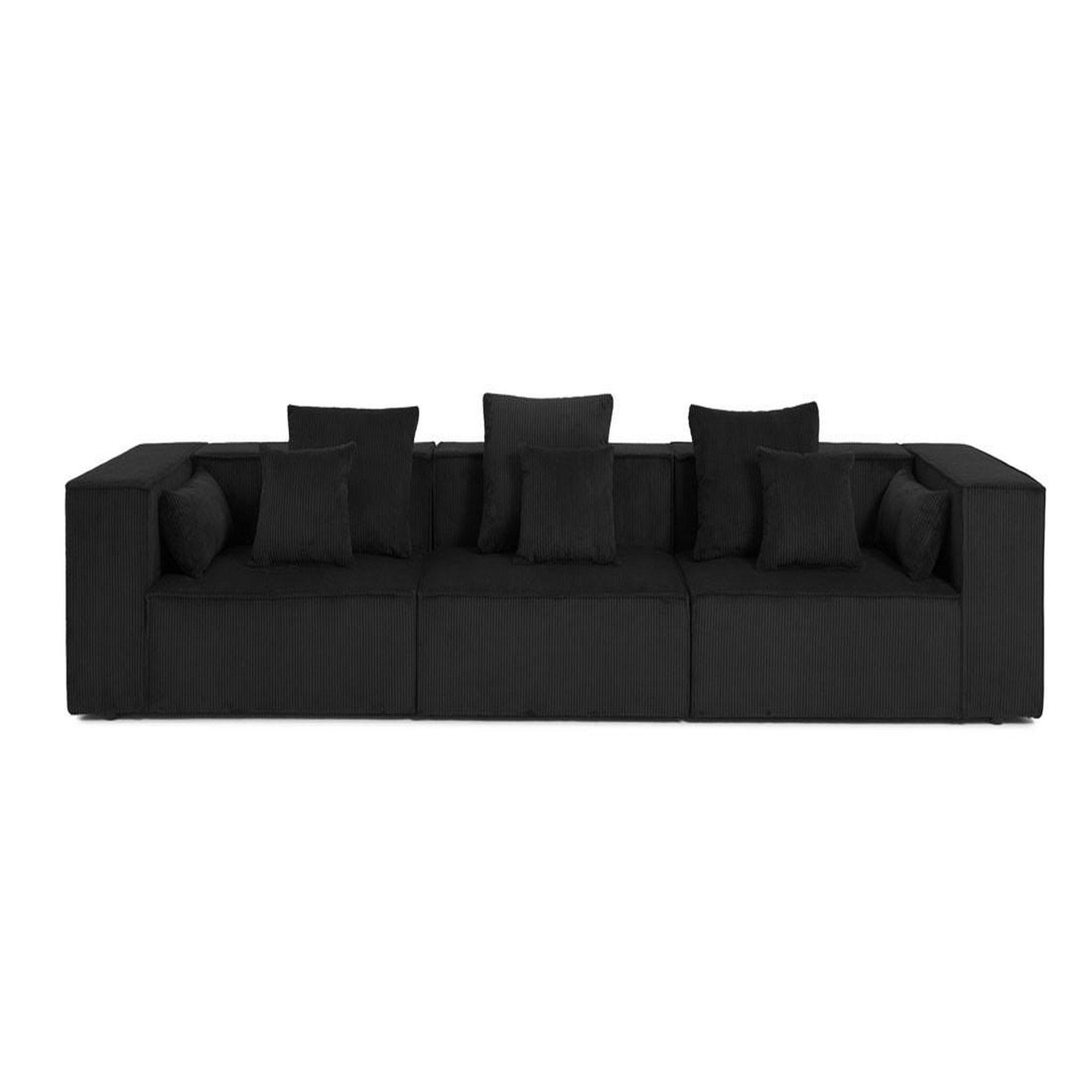 Voir la diapositive 1 : BEST MOBILIER Colombine - canapé modulable droit - 3 places - en velours côtelé