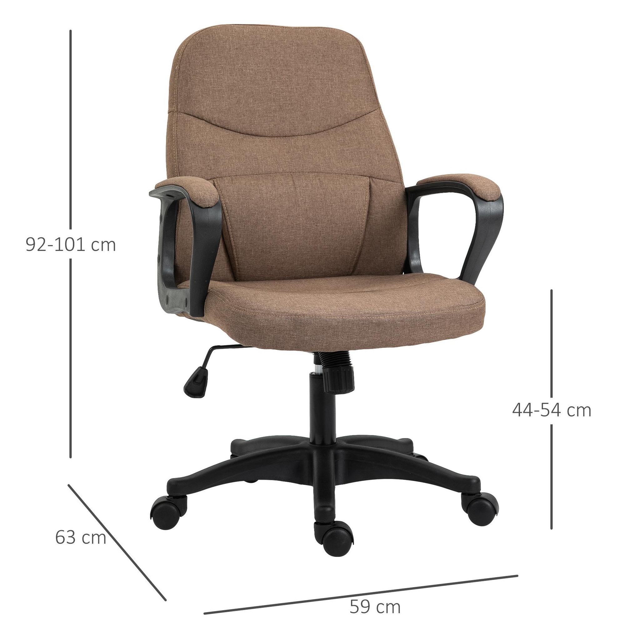 Voir la diapositive 3 : VINSETTO Vinsetto Chaise de bureau fauteuil bureau massant pivotant hauteur réglable tissu lin marron
