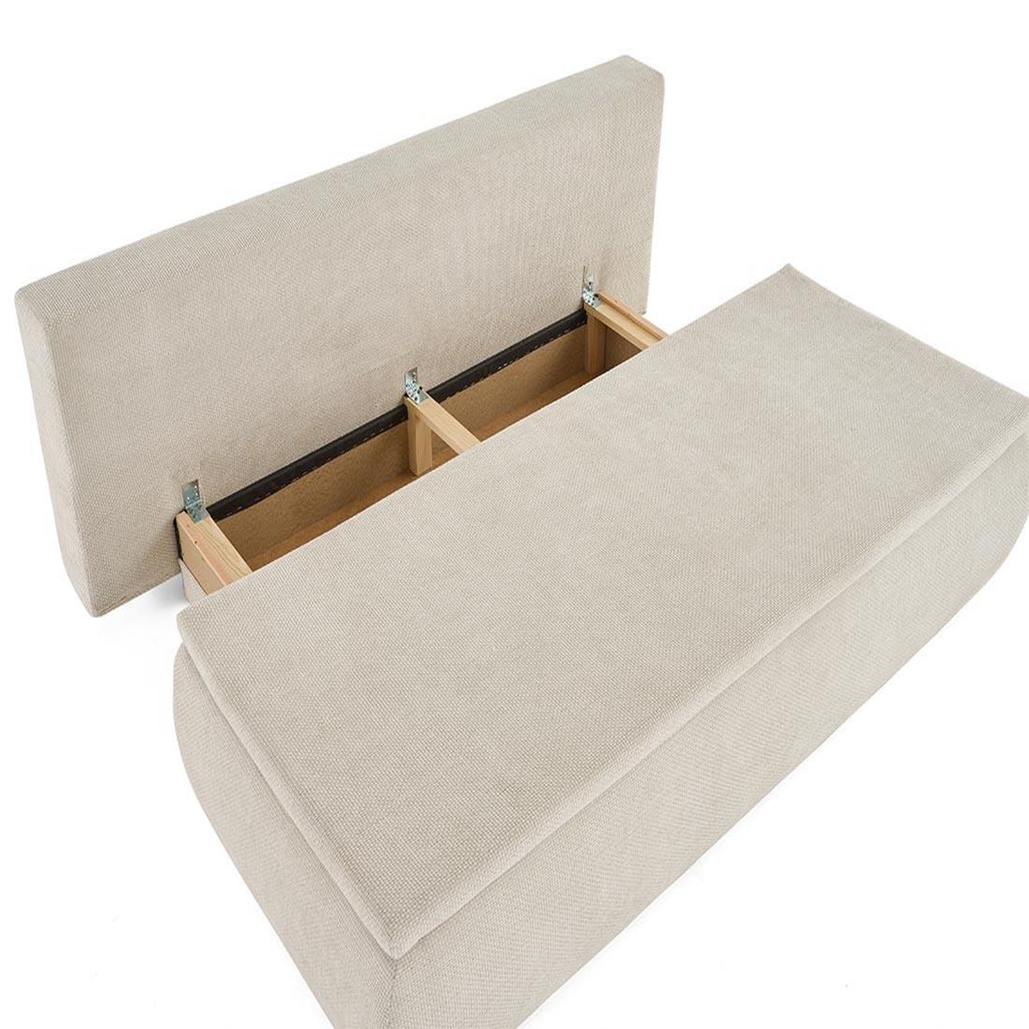 Voir la diapositive 3 : BEST MOBILIER Kurt - canapé 3 places convertible avec coffre en velours texturé