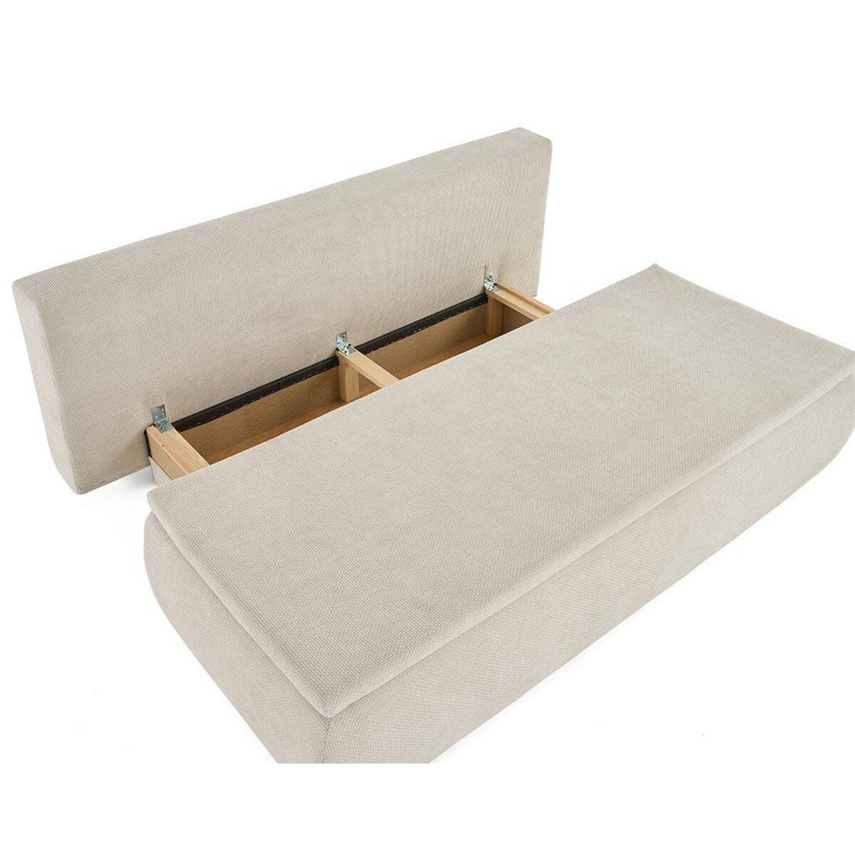 BEST MOBILIER Kurt - canapé 3 places convertible avec coffre en velours texturé