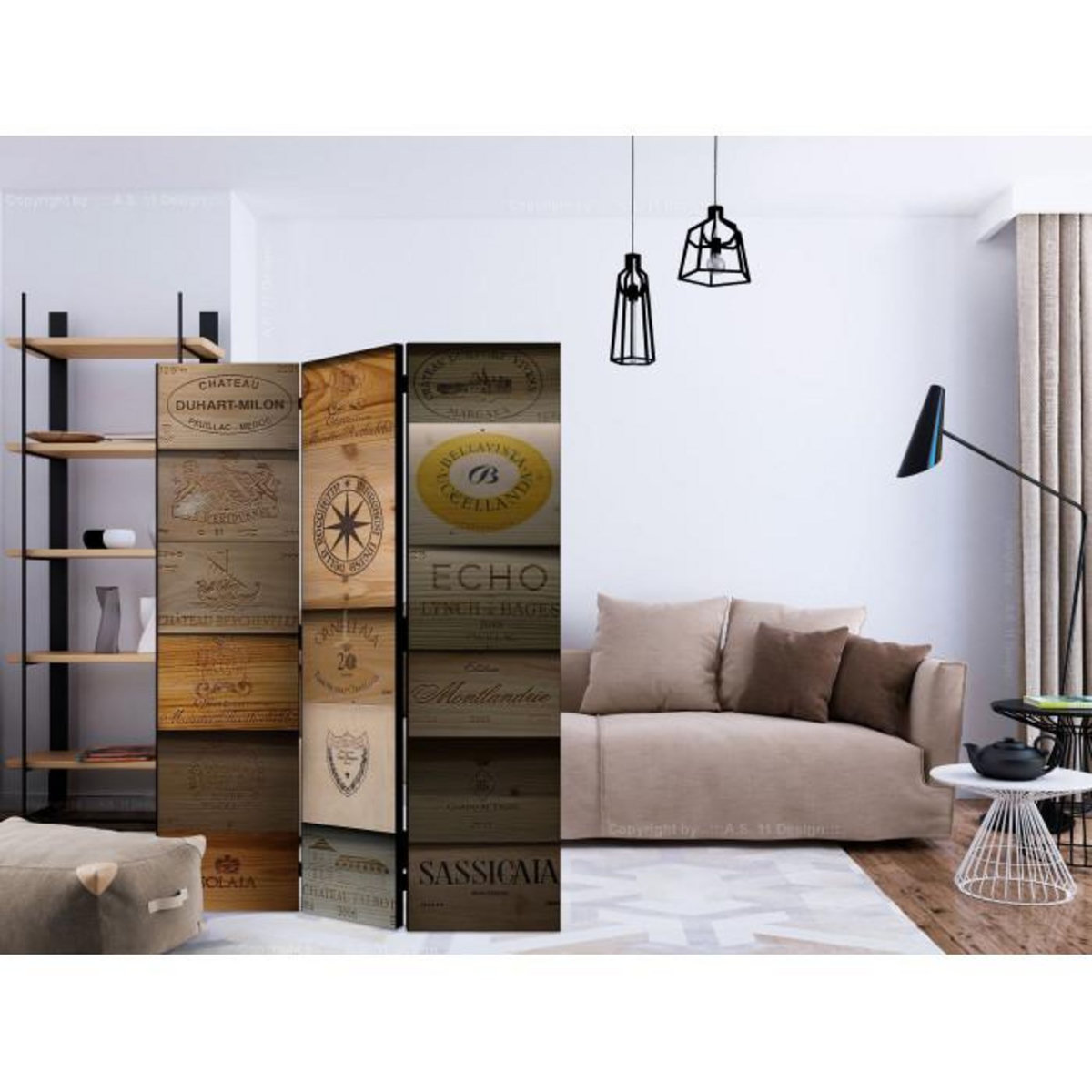 Paris Prix Paravent 3 Volets  Old Vineyard  135x172cm