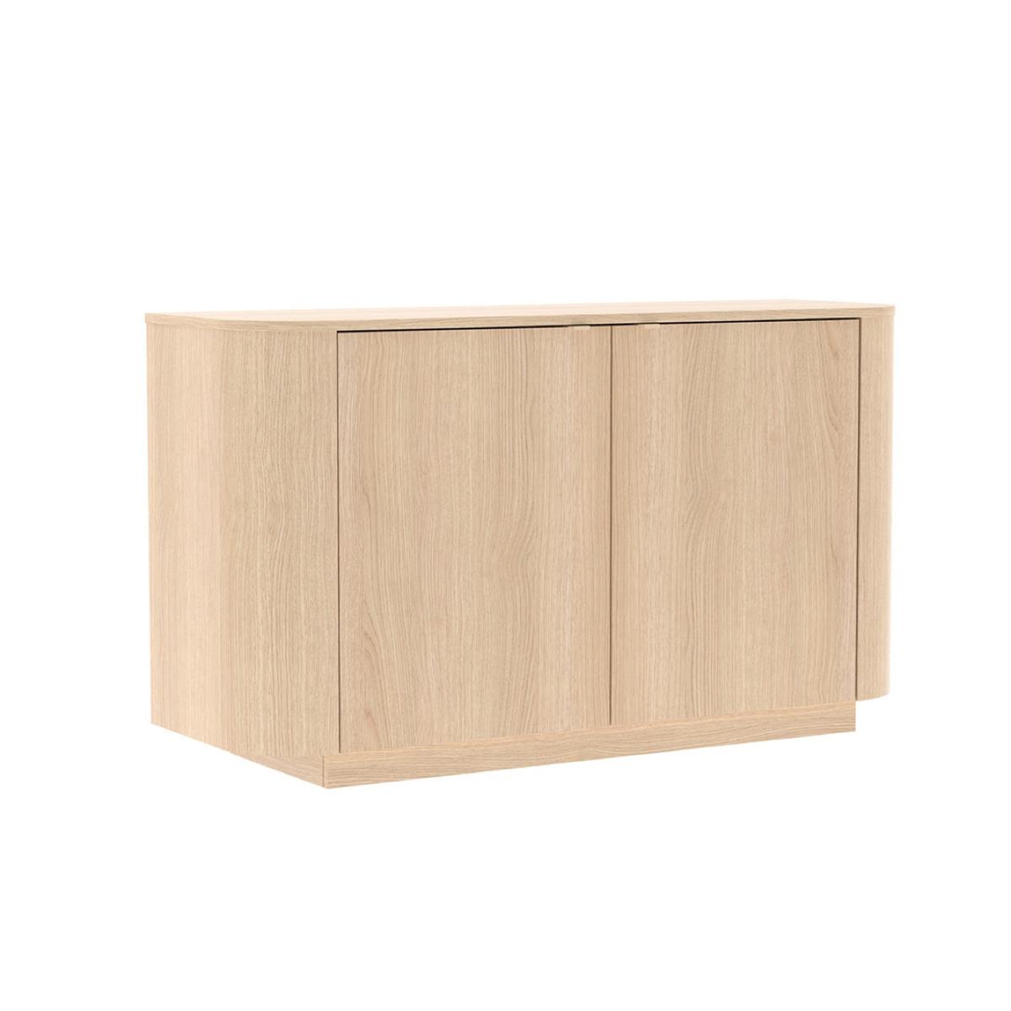 JLC KREATION Buffet bas arrondi 2 portes coloris chêne 130cm tika