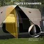 OUTSUNNY Tente de camping familiale 6-8 pers. double toit étanche 2 000 mm moustiquaire sac de tranport vert