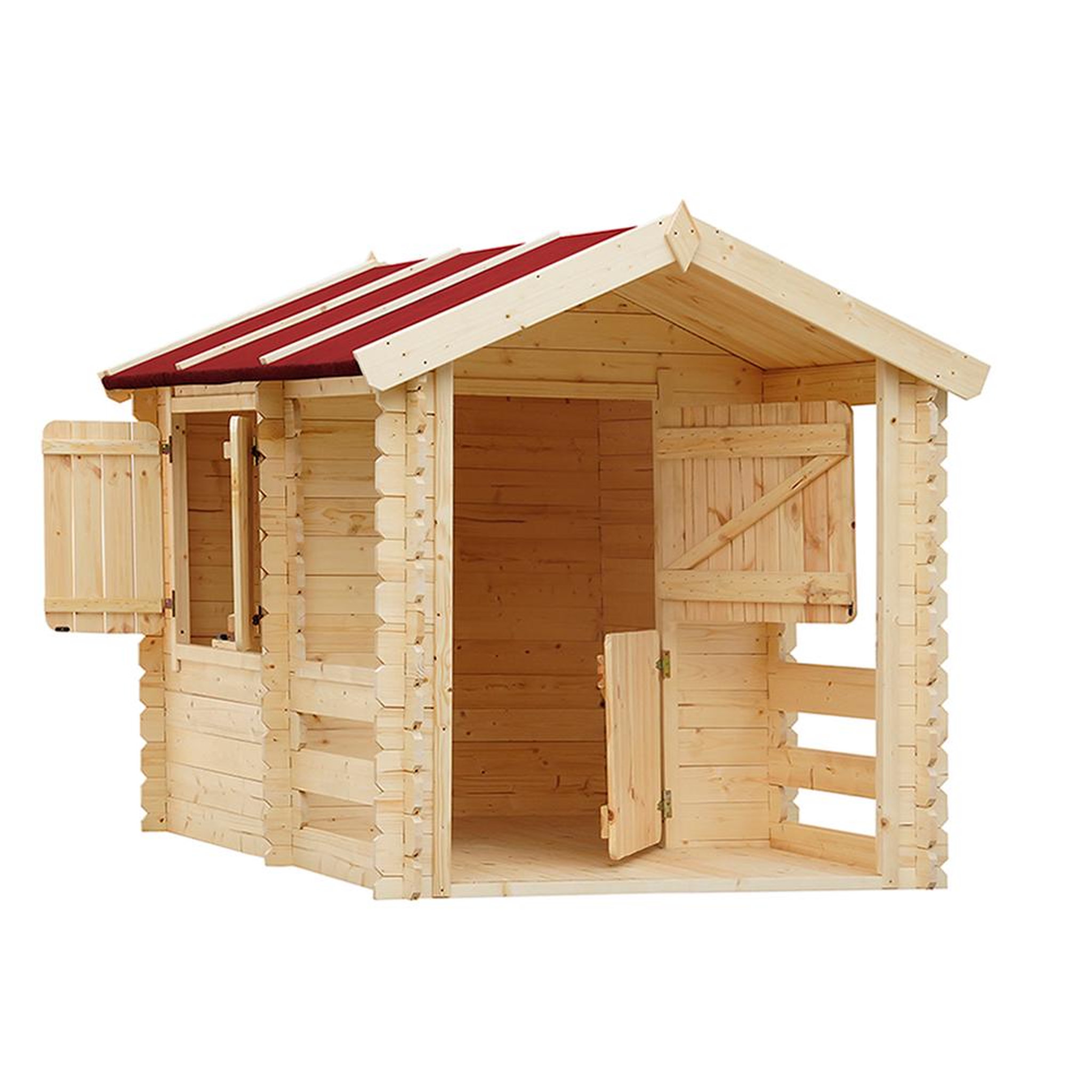 Voir la diapositive 2 : TIMBELA Maison en bois pour enfants - maison de jeux pour l'extérieur 182x146xh145cm/1.1m2 m501