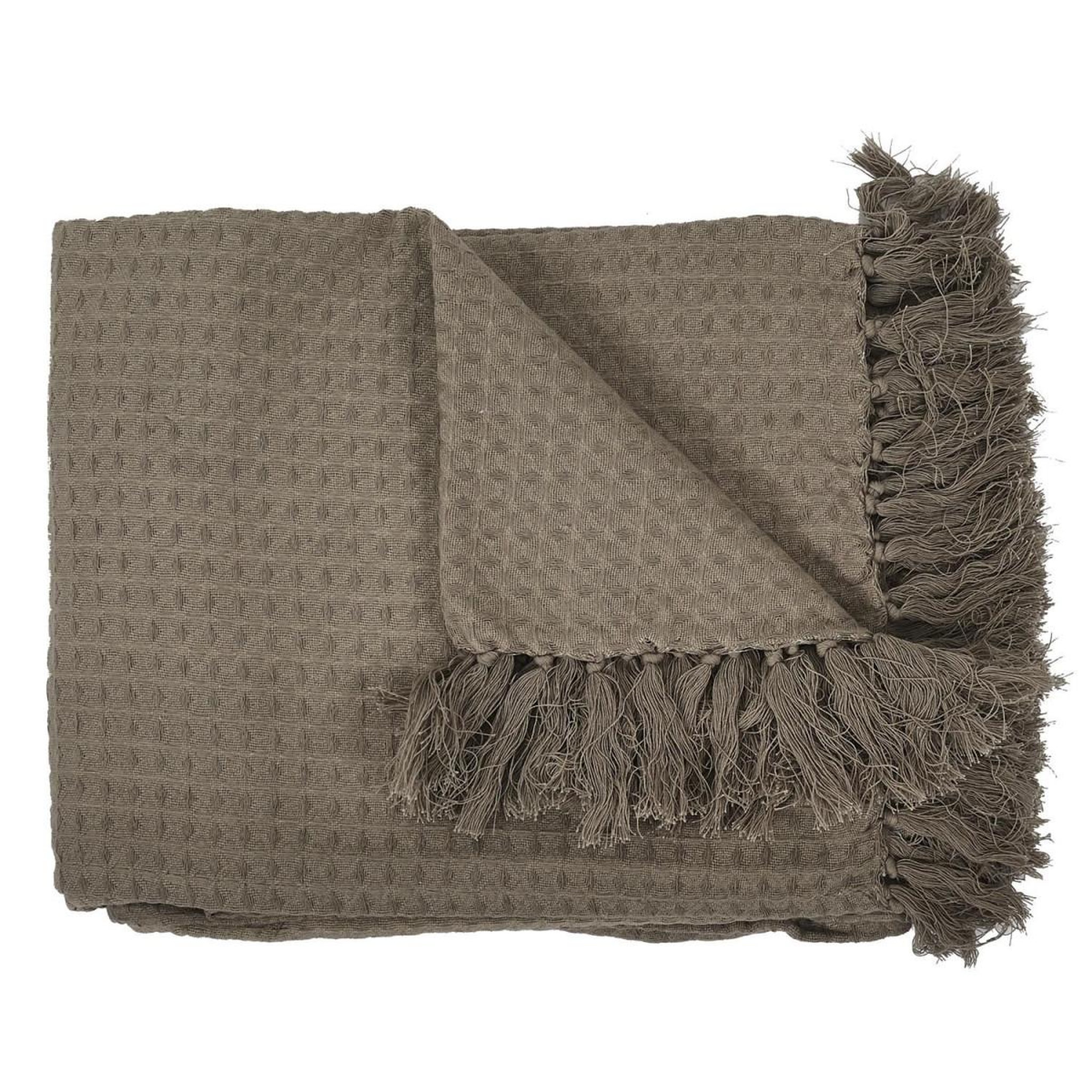 The Home Deco Factory Jeté de canapé  gaufré  130x160cm taupe