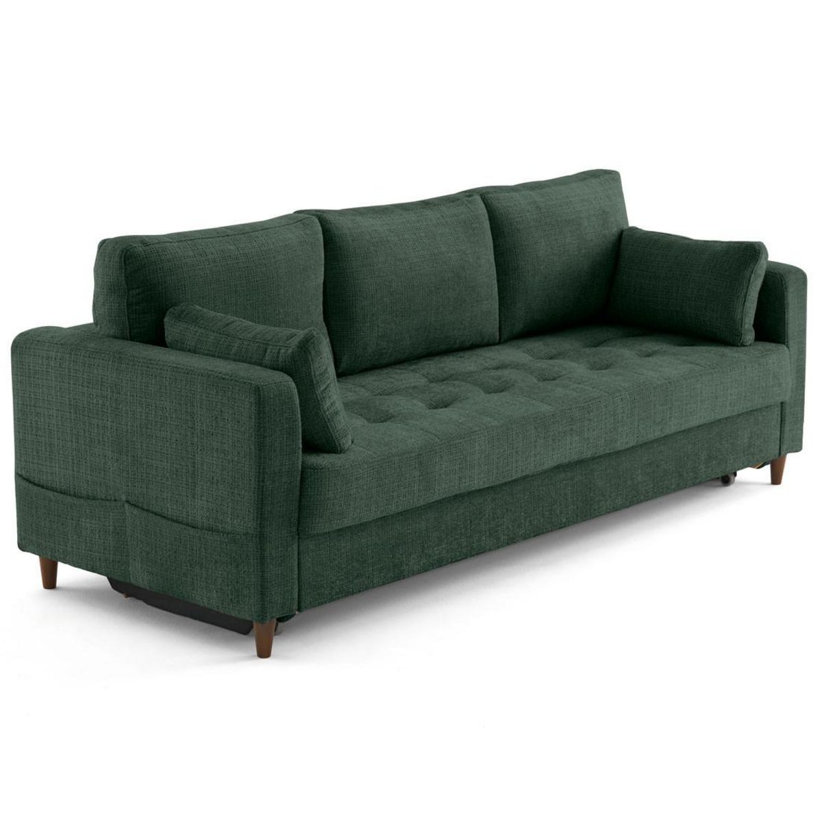 LISA DESIGN Anna - canapé droit 3 places convertible avec poche en velours texturé