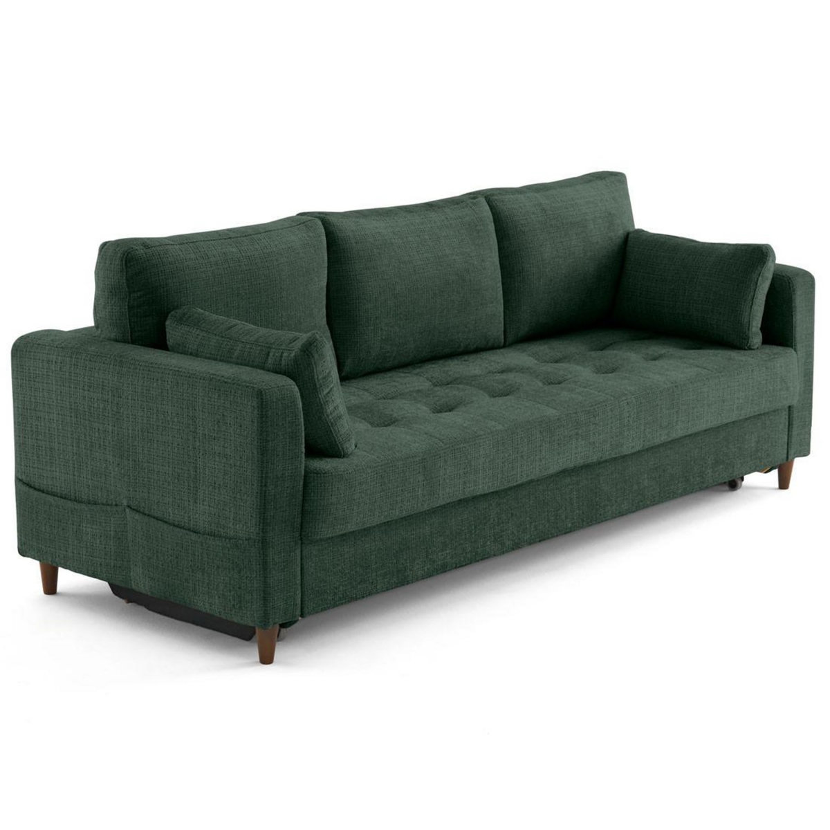 LISA DESIGN Anna - canapé droit 3 places convertible avec poche en velours texturé