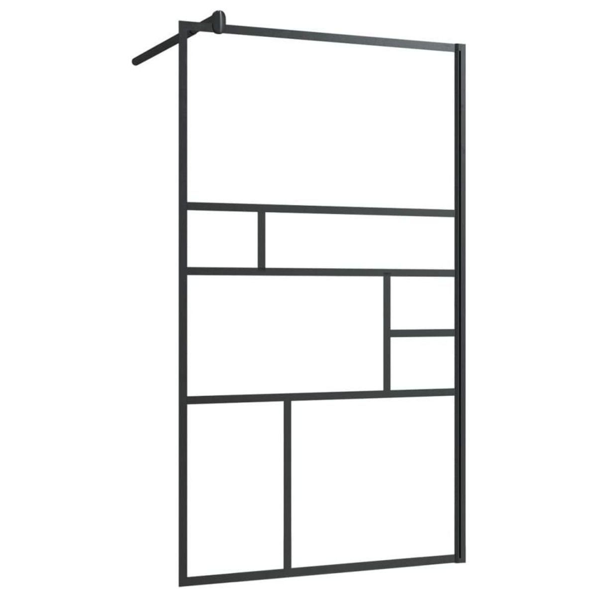 VIDAXL Paroi de douche a verre ESG transparent 90x195 cm Noir