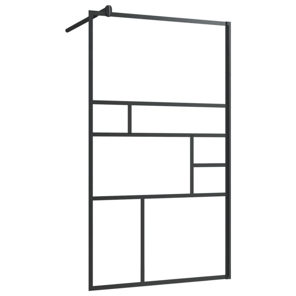 VIDAXL Paroi de douche a verre ESG transparent 90x195 cm Noir