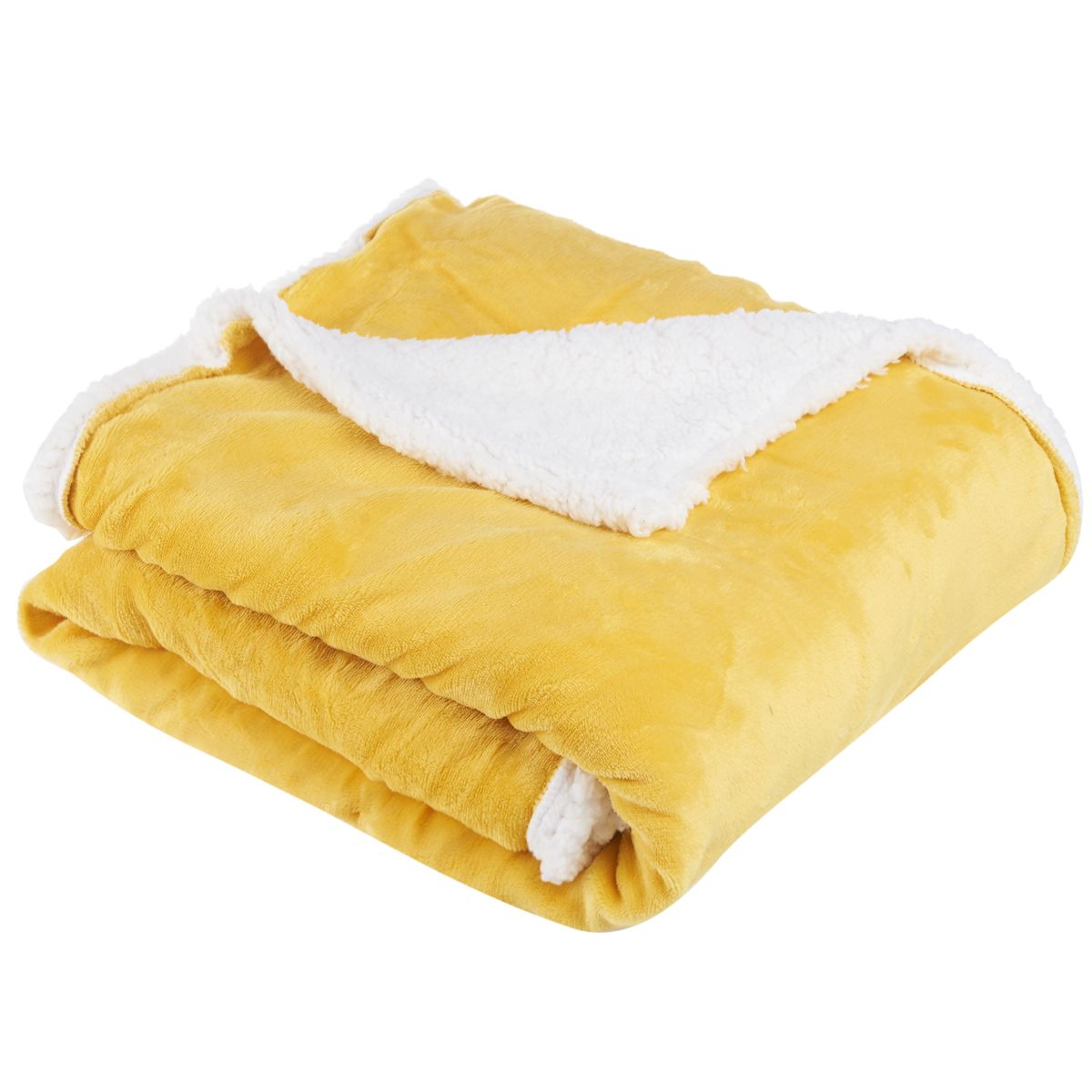 ACTUEL Plaid, couvre-lit, jeté de canapé bi-matière 