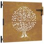 Voir la diapositive 2 : VIDAXL Portail de jardin 85x100 cm acier corten conception de l'arbre
