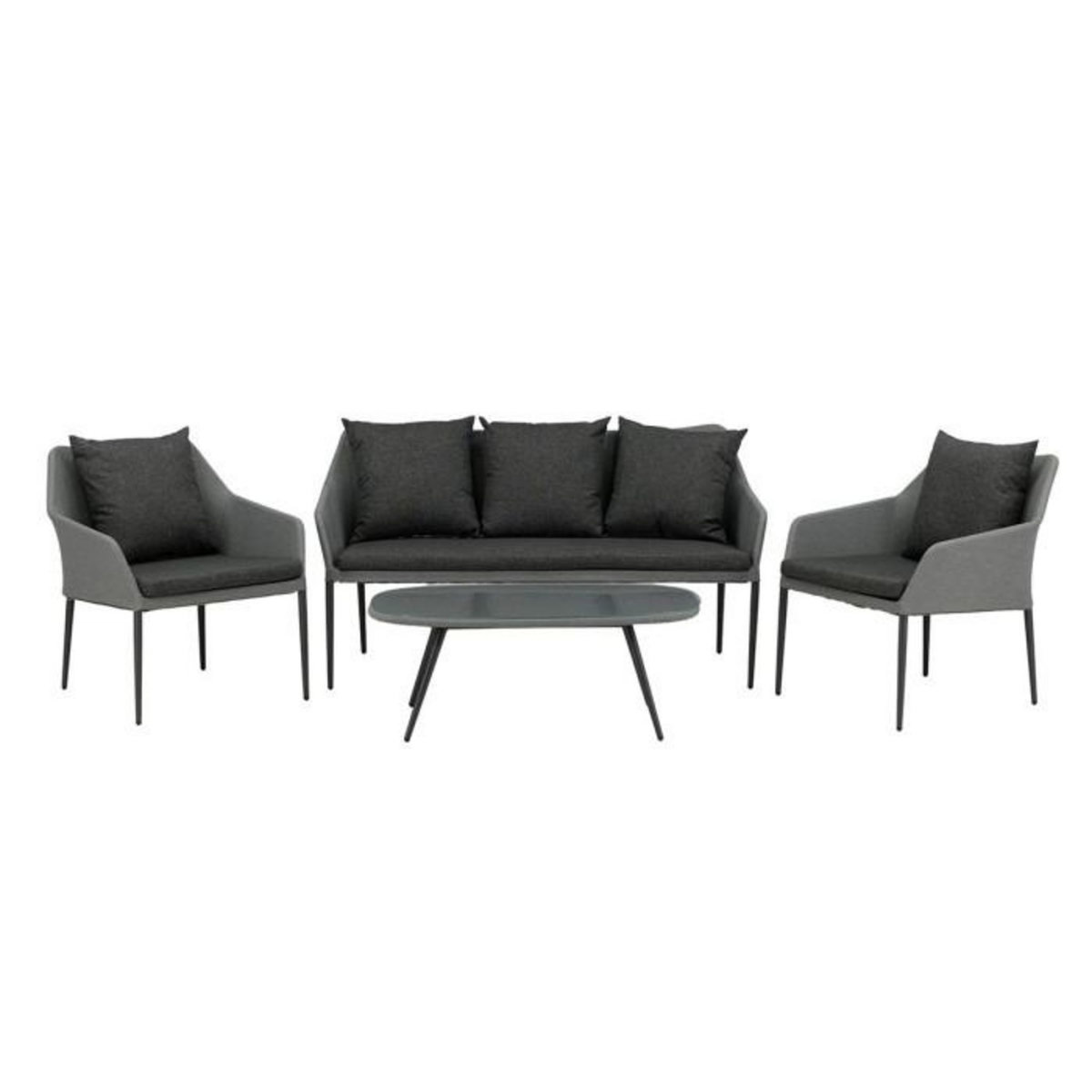 Paris Prix Salon de Jardin  Spoga  151cm Gris & Noir