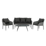 Paris Prix Salon de Jardin  Spoga  151cm Gris & Noir